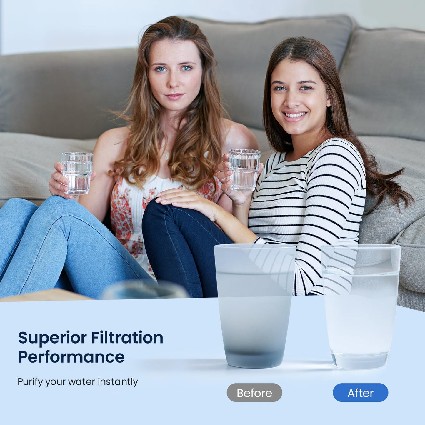 GLACIER FRESH Water Filter LT1000PC Compatible with LG LT1000P, LT1000P/PC/PCS, LT-1000PC, MDJ64844601, 9980 Water Filter, and LT120F, ADQ73214404 Air Filter Combo, 3 Pack - Available at All In One Marketplace Canada