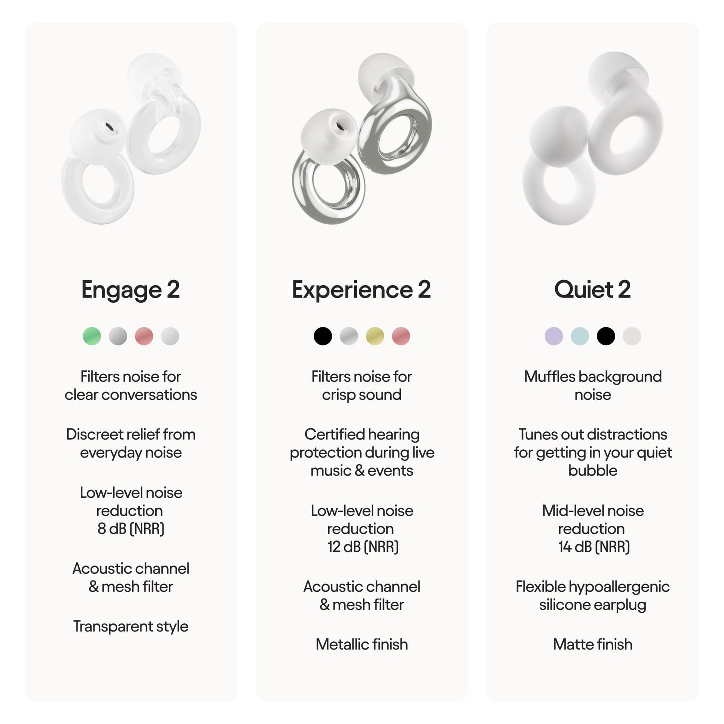 Loop Engage 2 Ear Plugs – Everyday Noise Relief With Clear Speech for Social Gatherings, Work, Conversation, Parenting & Noise Sensitivity – 16 dB Noise Reduction Earplugs - Available at All In One Marketplace Canada