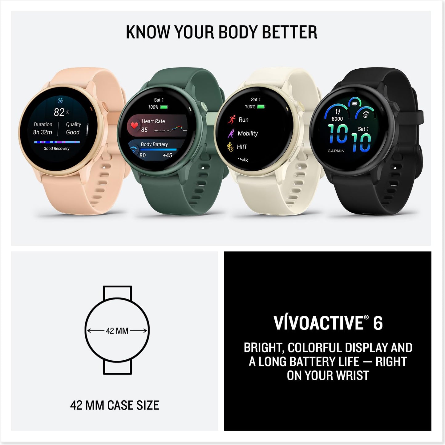 Garmin vívoactive® 6, Health and Fitness GPS Smartwatch, AMOLED Display, Up to 11 Days of Battery, Metallic Pink Dawn with Pink Dawn Band 🍁 All In One Marketplace Canada