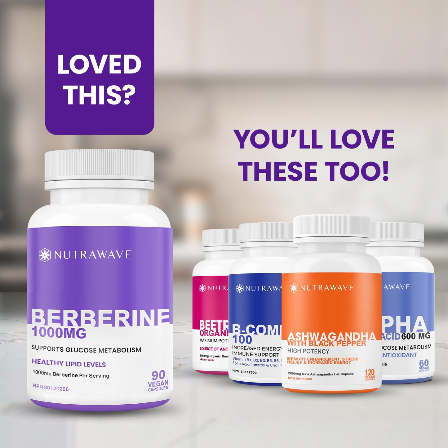 Nutrawave PURE Berberine MAXIMUM POTENCY 1000mg per Serving (2 capsules 500mg each) Supports Blood Sugar Levels, Healthy Lipid (Fat) and Glucose Metabolism. Non-GMO, Vegan, Gluten Free. 90 Easy to Swallow Capsules- 2 pack