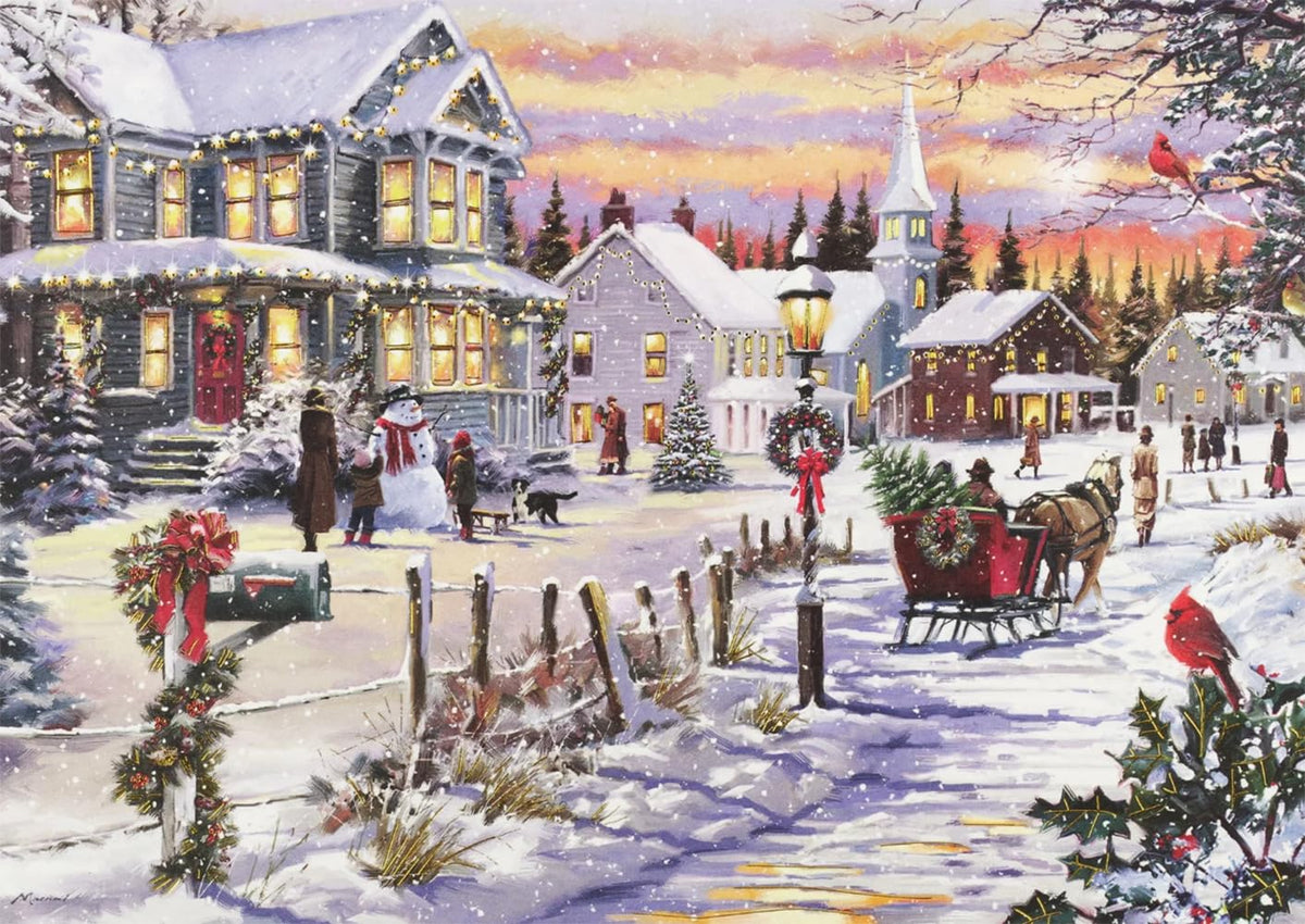 Village Sleigh Ride Deluxe Boxed Holiday Cards (20 cards, 21 self-sealing envelopes) 🍁 All In One Marketplace Canada