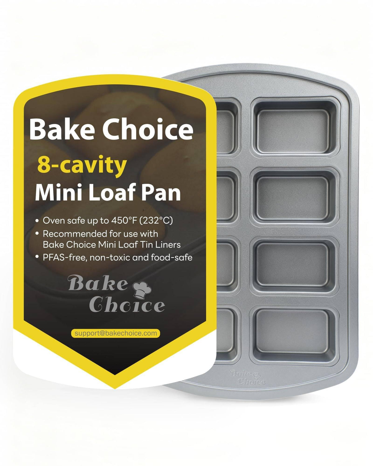 Bake Choice Mini Loaf Pan, 8-Cavity Non-Stick Carbon Steel Baking Pans Set 🍁 All In One Marketplace Canada