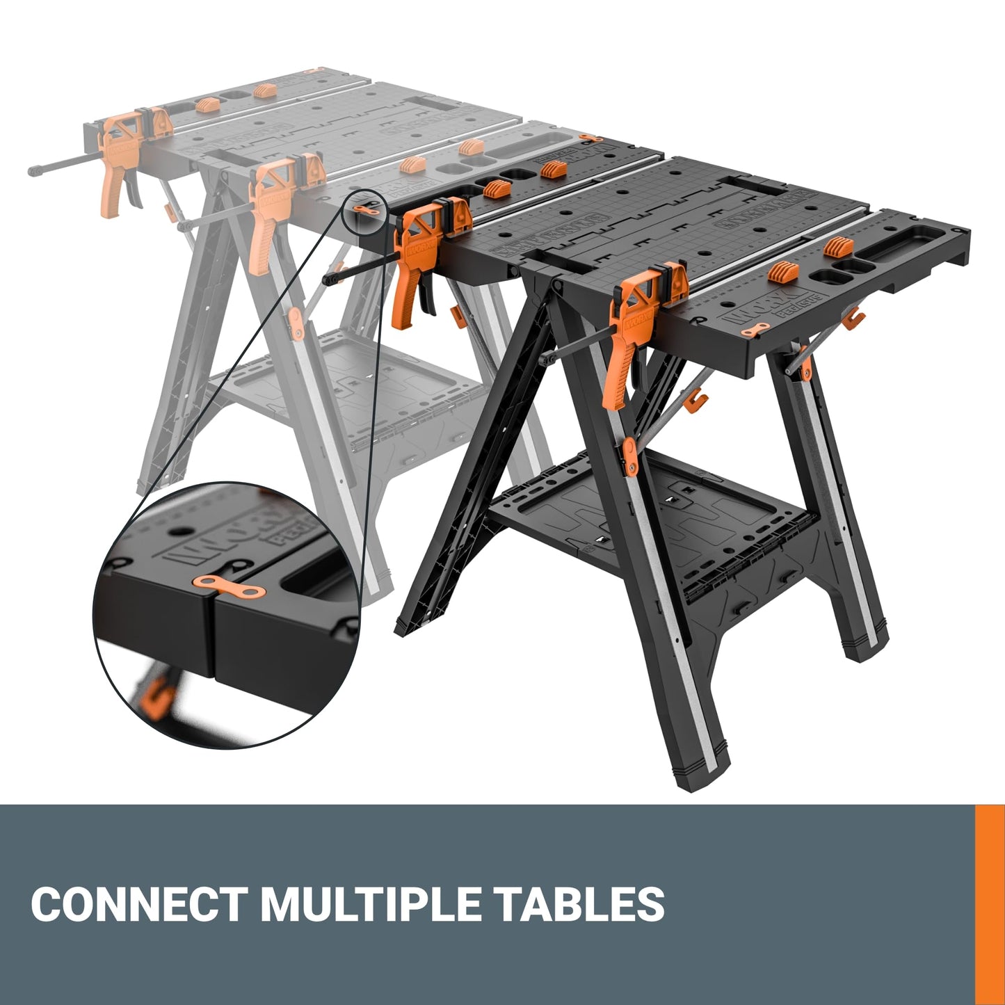 WORX WX051 Pegasus Folding Work Table with Quick Clamps - Available at All In One Marketplace Canada