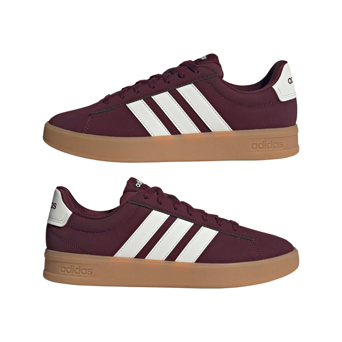 adidas Men's Grand Court 3.0, Maroon/Off White/Gum, 10
