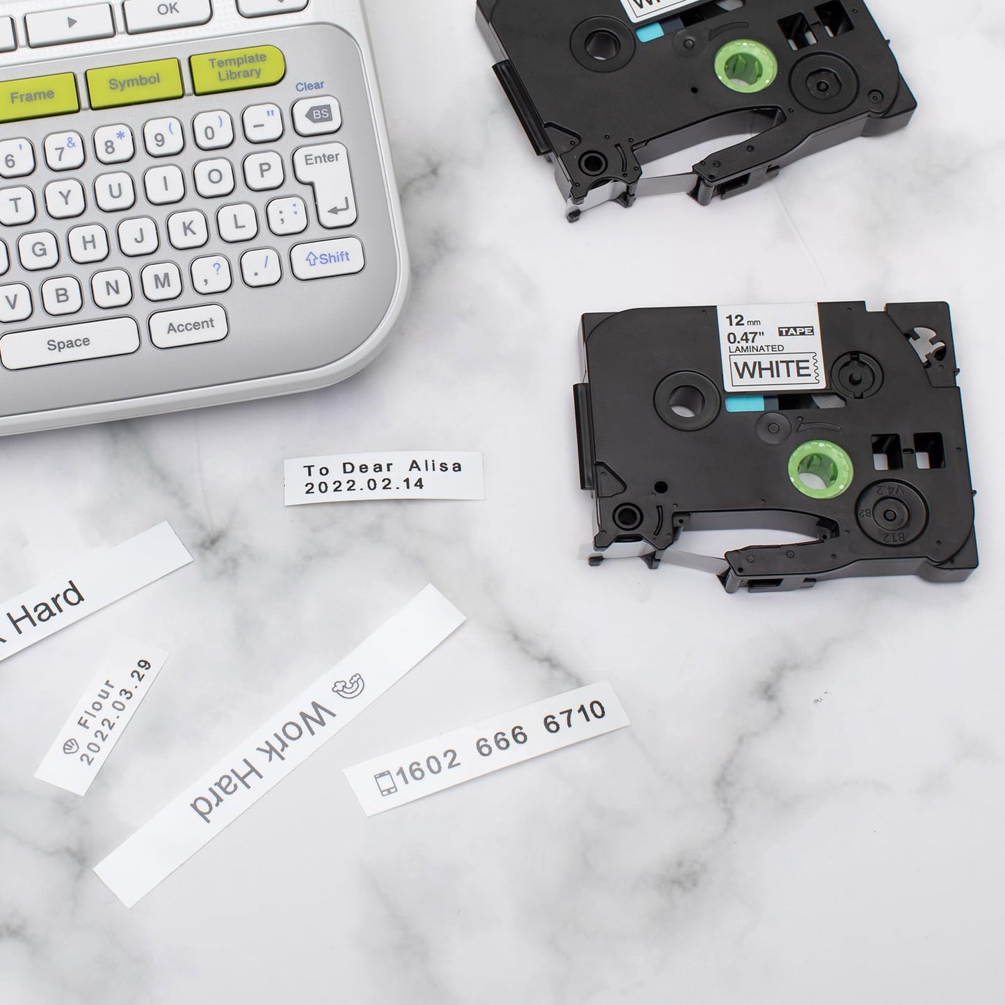 5 Pack Replacement for TZe-231 P Touch Label Tape Compatible with Brother P-Touch (TZ231 TZe231) Standard Laminated 12mm, Black on White, for Label Maker Tape PTH110 PT-D210 D220 D200 H100 - Available at All In One Marketplace Canada
