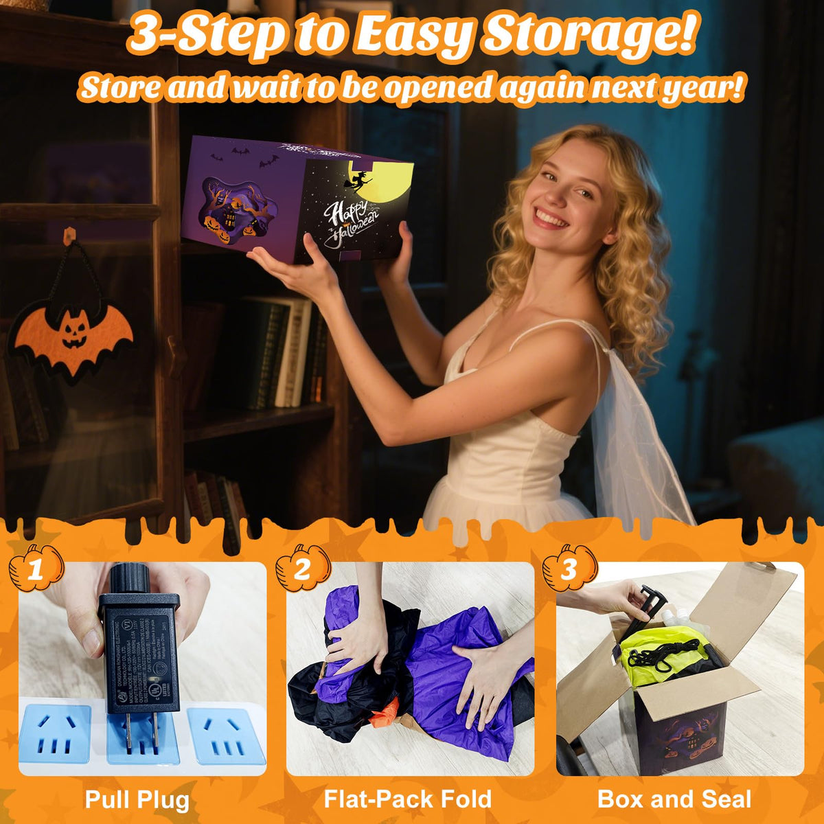 Danxilu 8FT Halloween Inflatables Outdoor Decorations Blow Up Pumpkin & Cat đ All In One Marketplace Canada