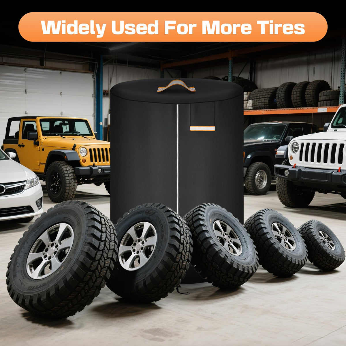 2 Pack Tire Covers for Storage, Tire Storage Bag with Reflective Stripe for Nitghttime Protection, Waterproof Winter Tire Covers for Storage Set of 4 Outdoor for Trucks, Fit 30 Inch Tires in Diameter 🍁 All In One Marketplace Canada