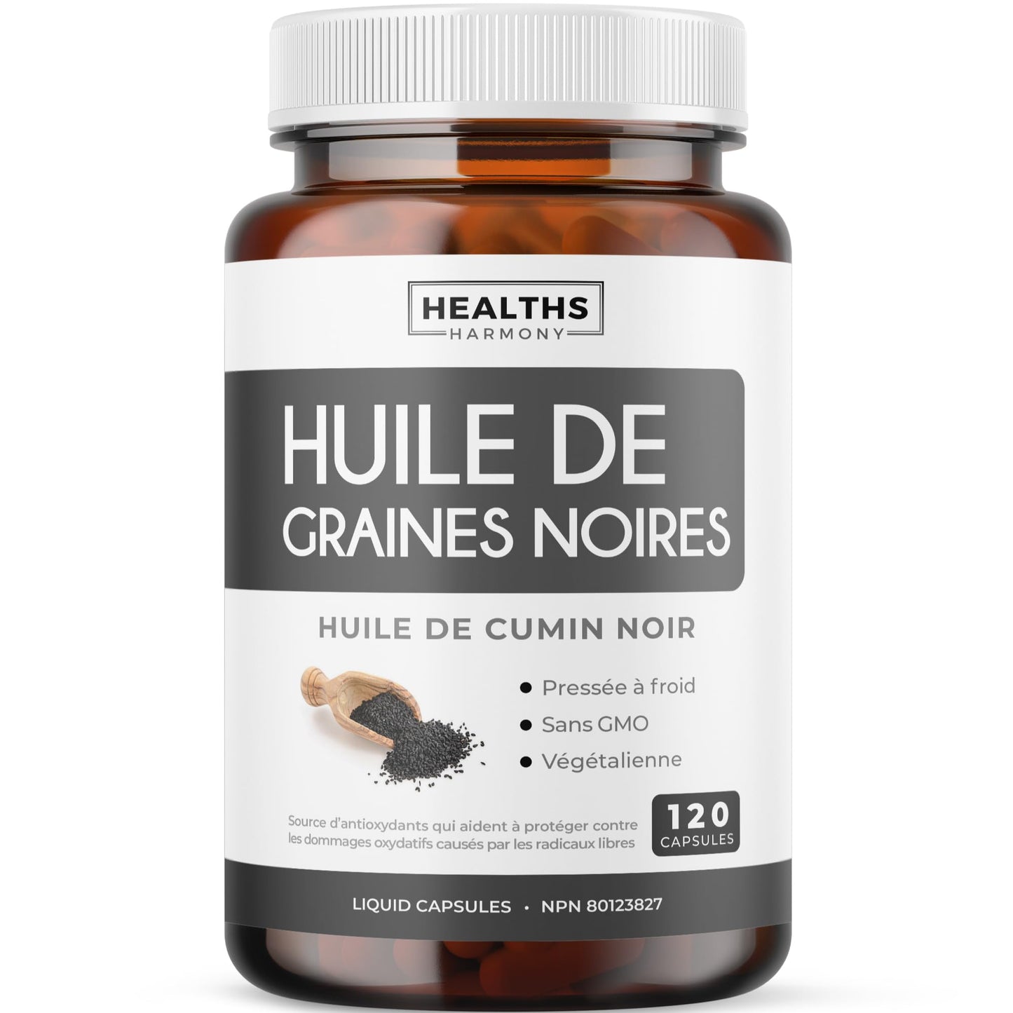Black Seed Oil Capsules | Cold Pressed | Antioxidant, Blood Sugar & Liver Support | Pure Black Cumin Seed Oil | High in Omega 3 6 9 | Non-GMO & Vegan Black Cumin Oil | 120 Nigella Sativa Softgels - Available at All In One Marketplace Canada