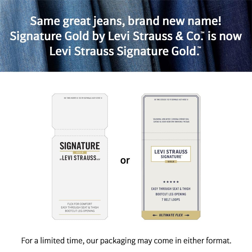 Levi Strauss Signature Gold Men's Regular Straight Fit Jeans, Bigfoot, 32W x 30L