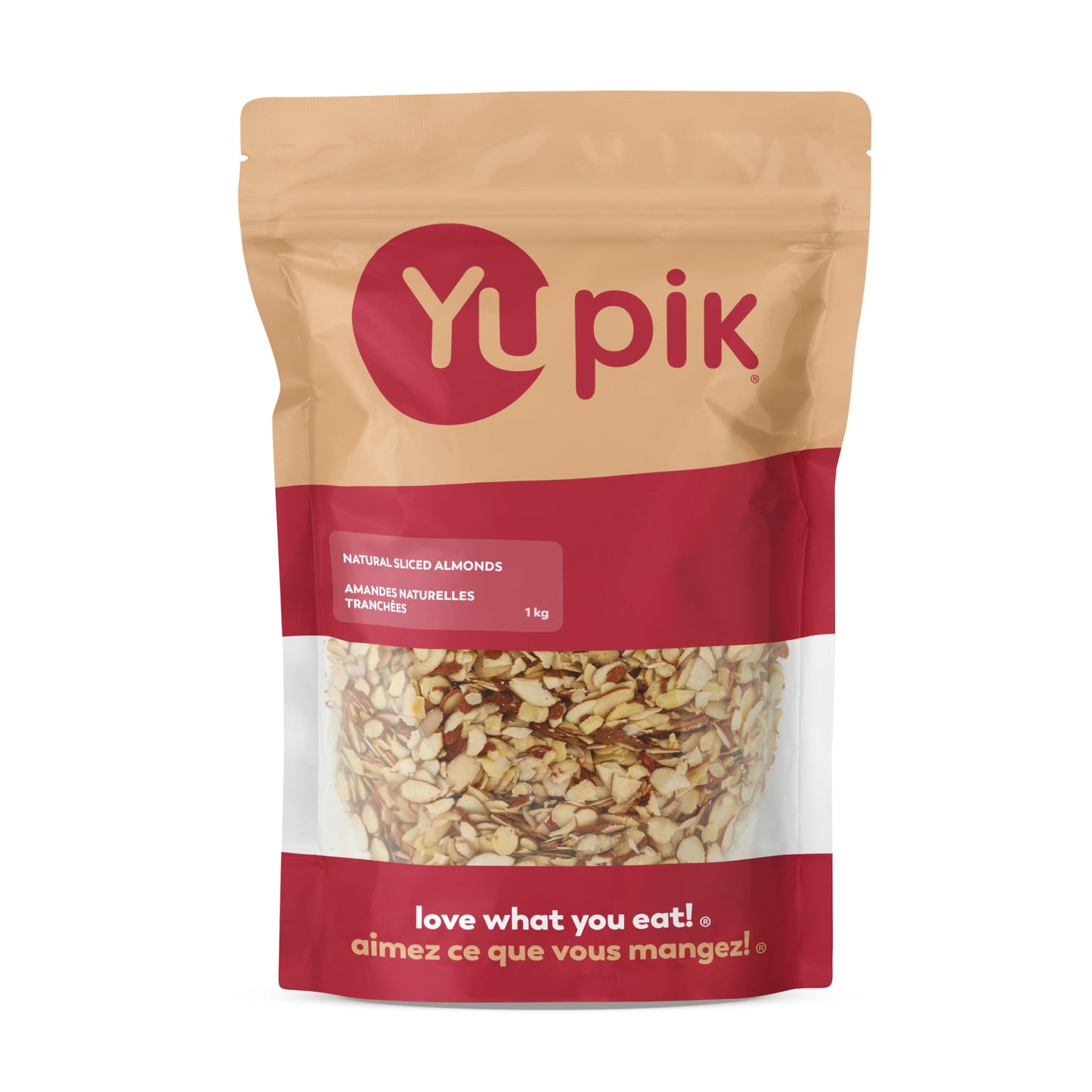 Yupik Sliced Almonds With Skins, 1Kg, Unblanched, Gluten-Free, Kosher, Raw, Good Source Of Protein, Fiber, Iron & Calcium, Low In Carb Yupik