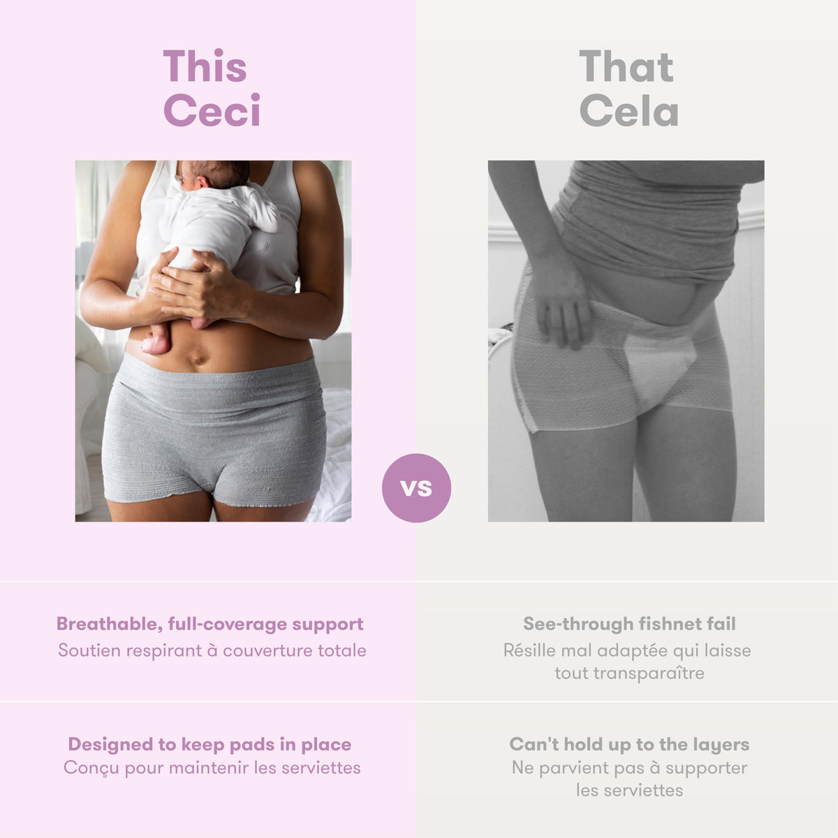 Frida Mom High-Waist Seamless Postpartum Underwear, Regular, 8 Count Gray