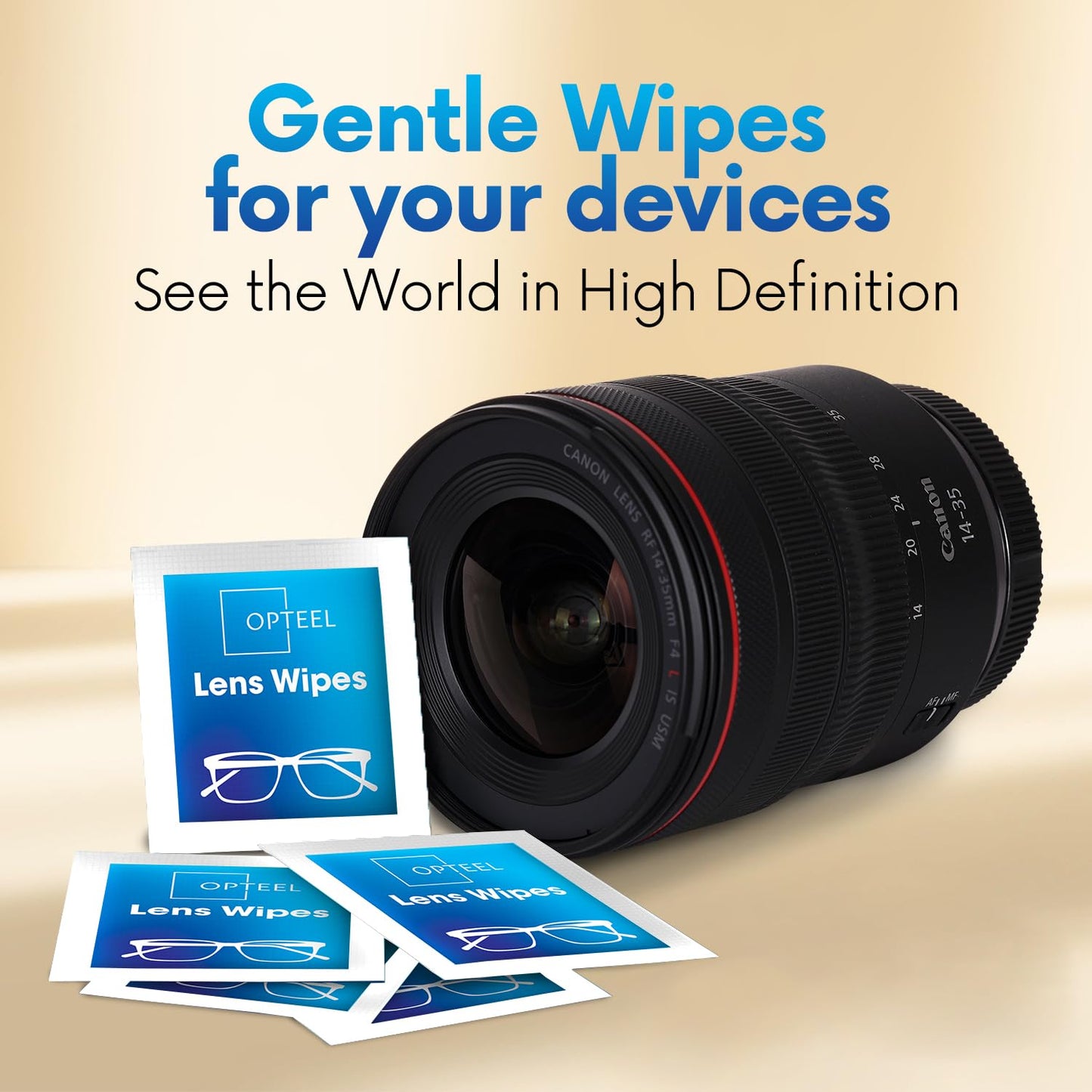 Lens Wipes for Eyeglasses - Pre-Moistened Individually Wrapped Scratch & Streak-Free for Glasses, Sunglasses & Camera Lenses 500ct