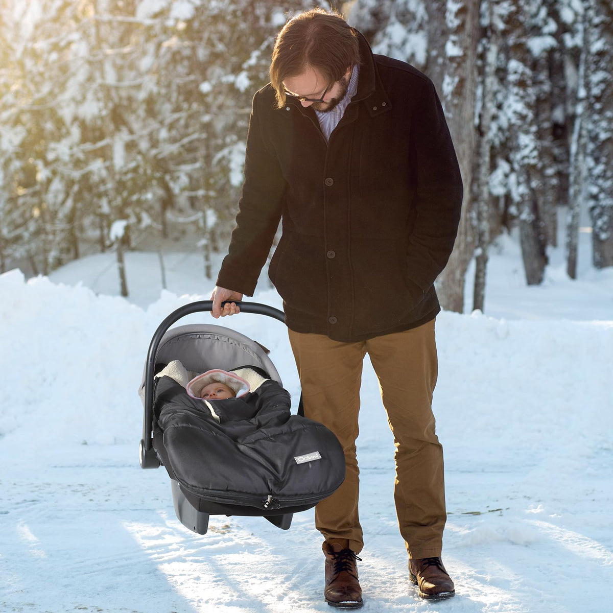 Orzbow Winter Carseat Cover for Baby, Cozy Fleece, Universal Fit, Black 🍁 All In One Marketplace Canada