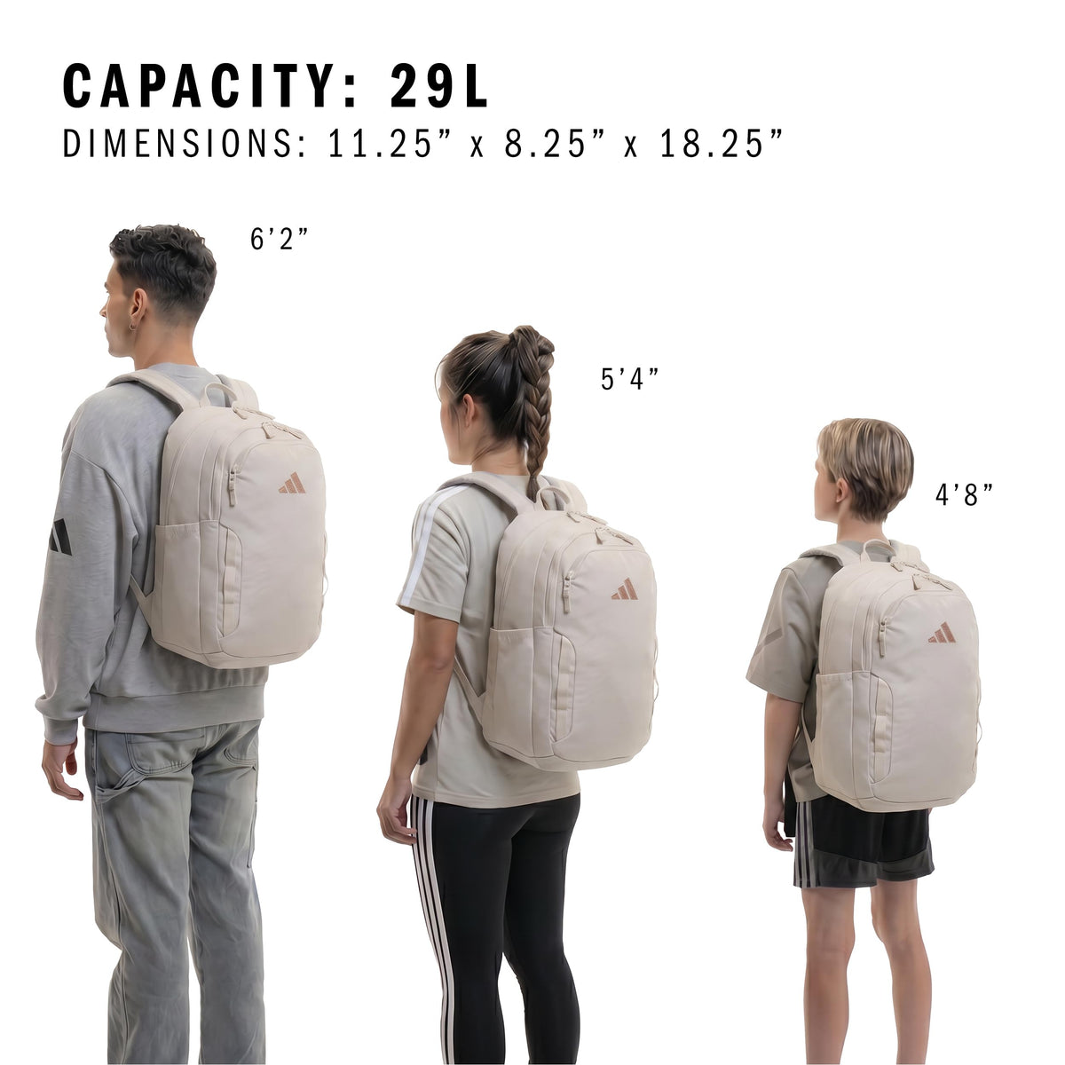 adidas Unisex-Adult Amplifier Backpack, Alumina Beige/Rose Gold, One Size