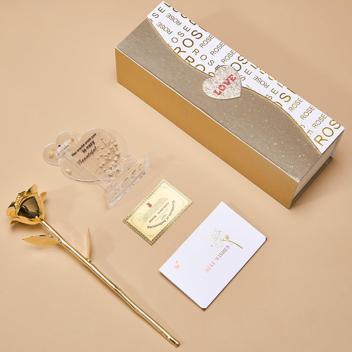 Mikasol Gold Dipped Real 24K Gold Rose, 1 Pack Infinity Flower Decor Hand Dipped in 24K Romantic Rose Gifts for Women in Her Wife Girlfriend Birthday Anniversary Valentines Mothers Day Christmas(Gold) 🍁 All In One Marketplace Canada