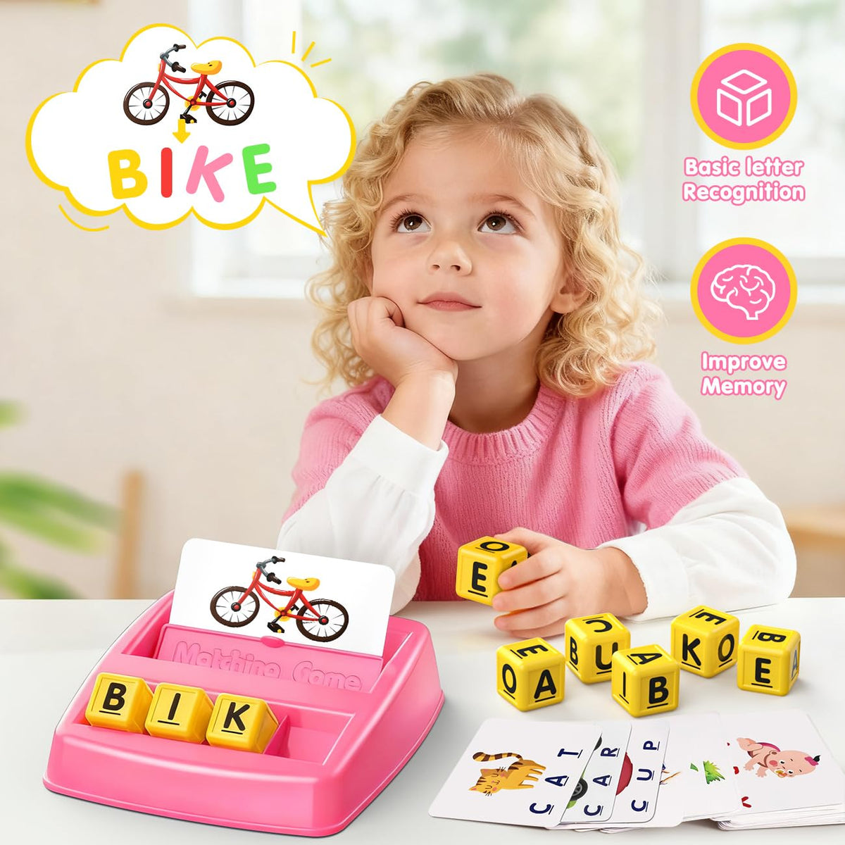 HahaGift Educational Toys for 2-5 Year Old Girl Gifts, Matching Letter Learning Games Activities, Christmas Birthday Gift for Toddler Kids Age 2 3 4 5 Year Olds Girls 🍁 All In One Marketplace Canada