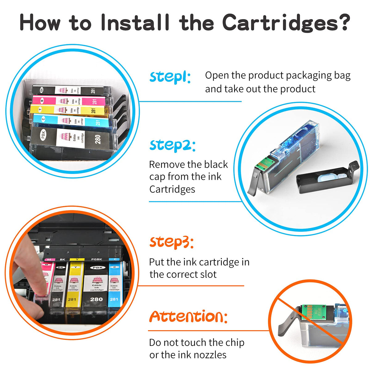 Youtook PGI-280XXL CLI-281XXL Edible Ink Cartridges 5-Pack 🍁 All In One Marketplace Canada