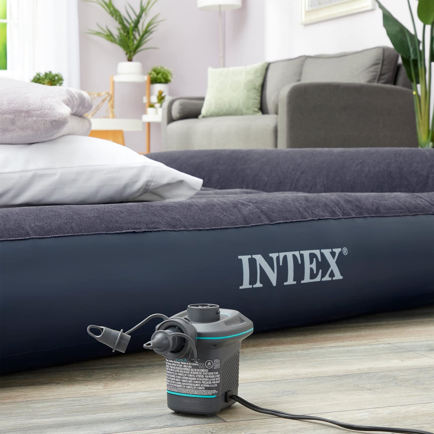 Intex Quick-Fill Ac Electric Air Pump, 110-120V, Max. Air Flow 21.2Cfm, Black Intex