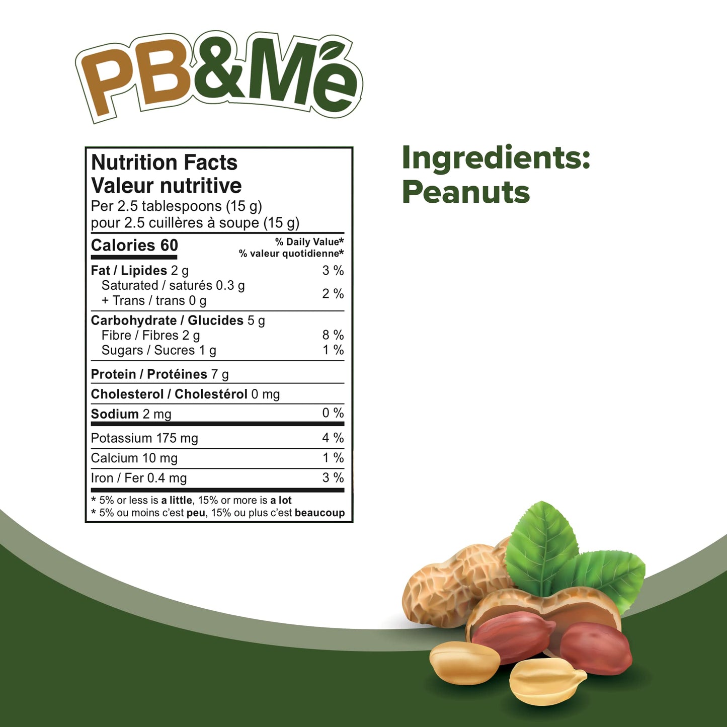 PB&Me Sugar Free Peanut Butter Powder - Powdered Peanut Butter No Sugar for Low Calorie Snacks, Peanut Butter Powder Protein for Smoothies, Low Carb Peanut Powder Protein Snack, 2lbs Jar (1-Pack) - Available at All In One Marketplace Canada