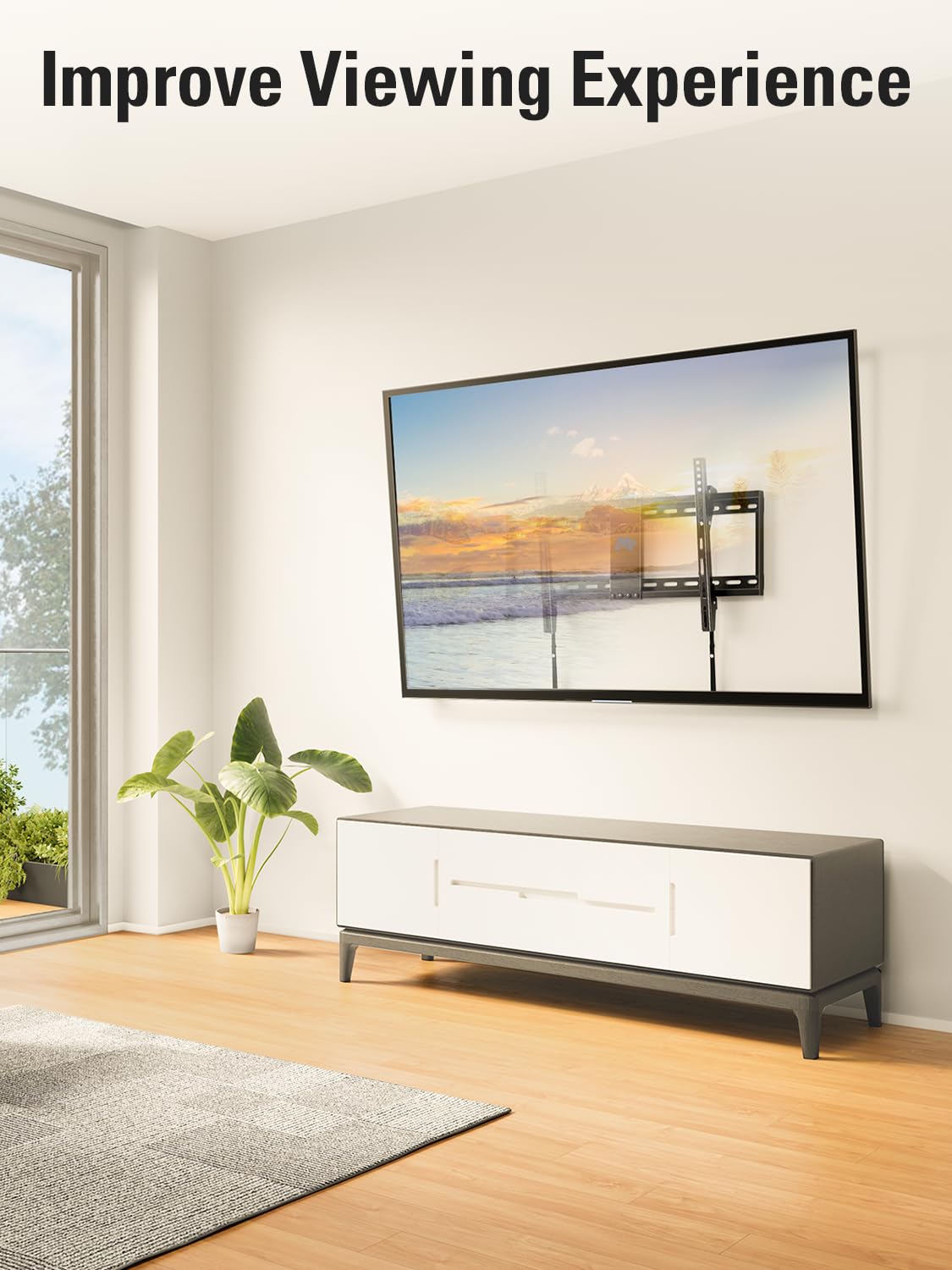 Mounting Dream TV Wall Mount for Most 37-75" TVs, Tilting TV Mount Low Profile up to VESA 600x400mm and 132 LBS Loading, Fits 16", 18", 24" Studs, Easy for TV Centering and Space Saving MD2268-LK