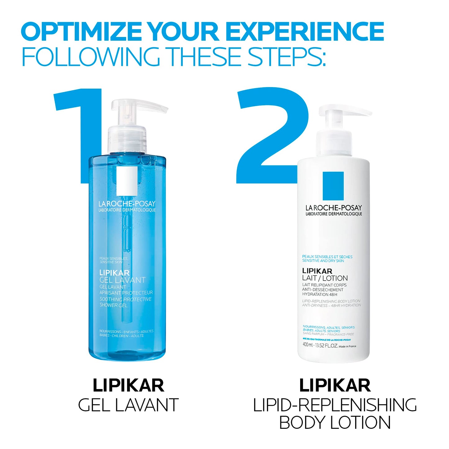 La Roche-Posay Body Wash, Lipikar Cleansing & Moisturizing Gel Body Wash with Shea Butter & Niacinamide for Dry & Sensitive Skin, Soap Free, Paraben Free, 400mL La Roche-Posay