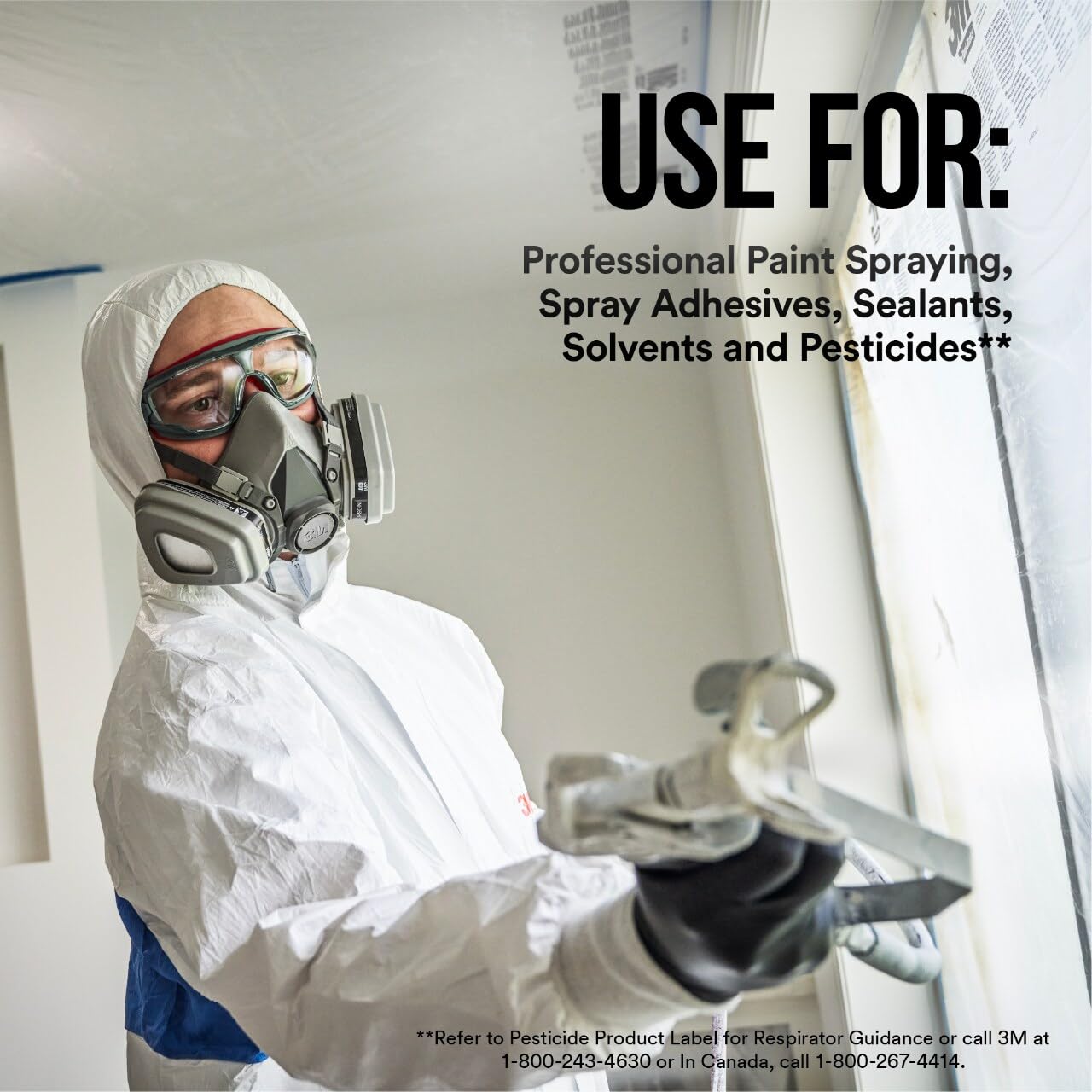3M Performance Paint Project Respirator OV/P95, Designed For Professionals, Reusable Respirator, Medium, 1-Pack 3M