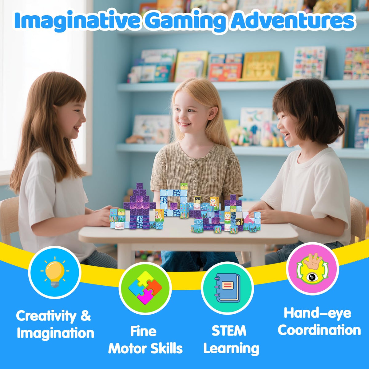 SSAWER Magnetic Blocks, 100PCS Toys Building Blocks Cubes Gifts for Kids 🍁 All In One Marketplace Canada