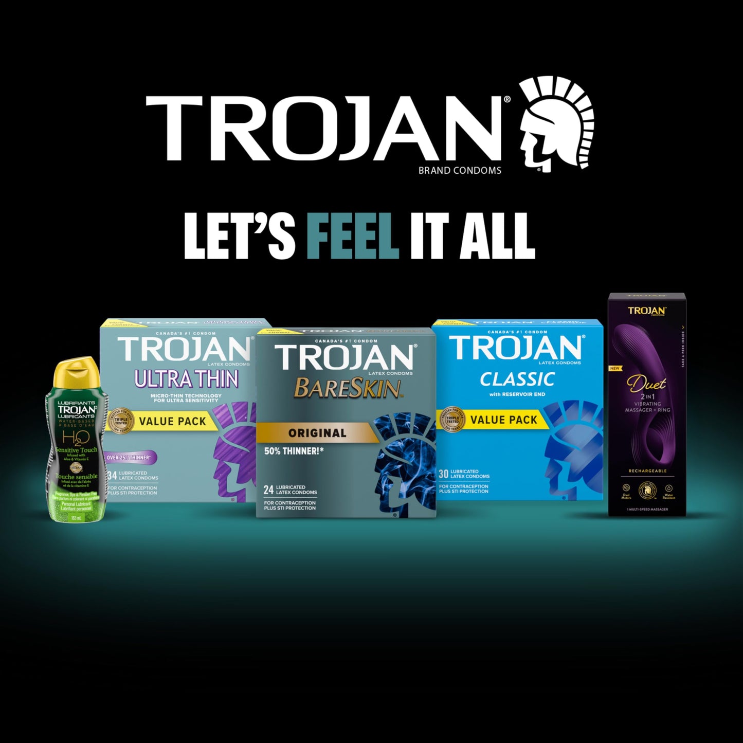 TROJAN BareSkin Original Lubricated Latex Thin Condoms, 24 Count, For a More Natural Feel, Bringing You Closer with Heightened Sensitivity Where it Matters Most