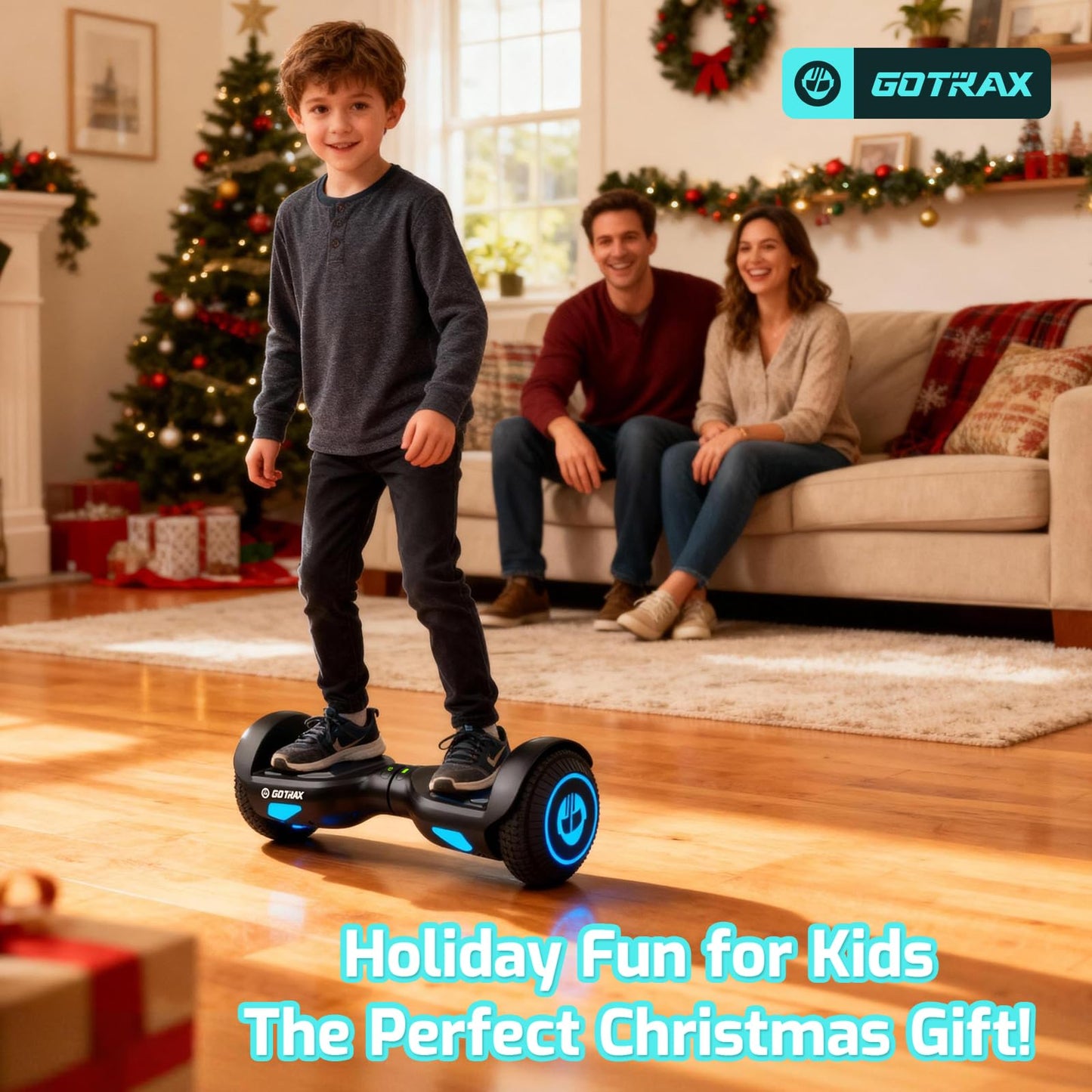 Gotrax Edge Hoverboard with 6.5" LED Wheels, 6.4km Self Balancing Scooter Gotrax
