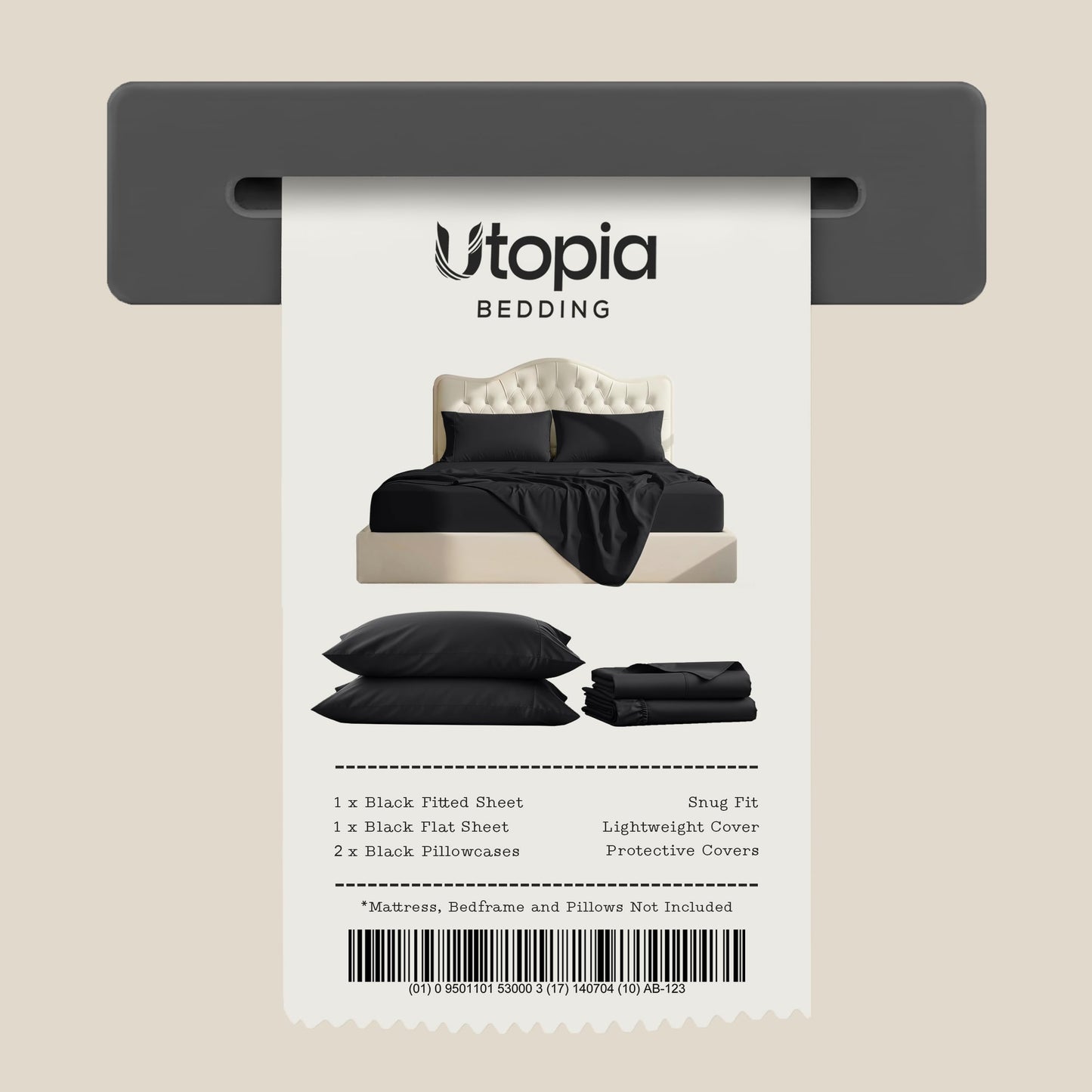 Utopia Bedding Queen Bed Sheet Set - 4 Piece Bedding - Soft Brushed Microfiber Fabric - Shrinkage & Fade Resistant - Easy Care (Black)