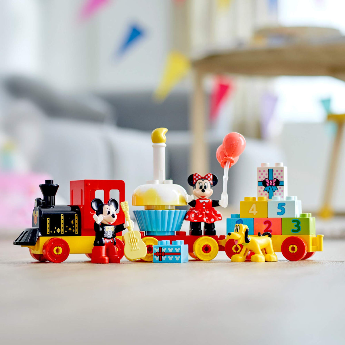 LEGO DUPLO Disney Mickey & Minnie Mouse Birthday Train Toy - Building Blocks for Toddlers, Ages 2+ - Pretend Play Learning Toy for Girls & Boys - Gift for Birthday - 10941