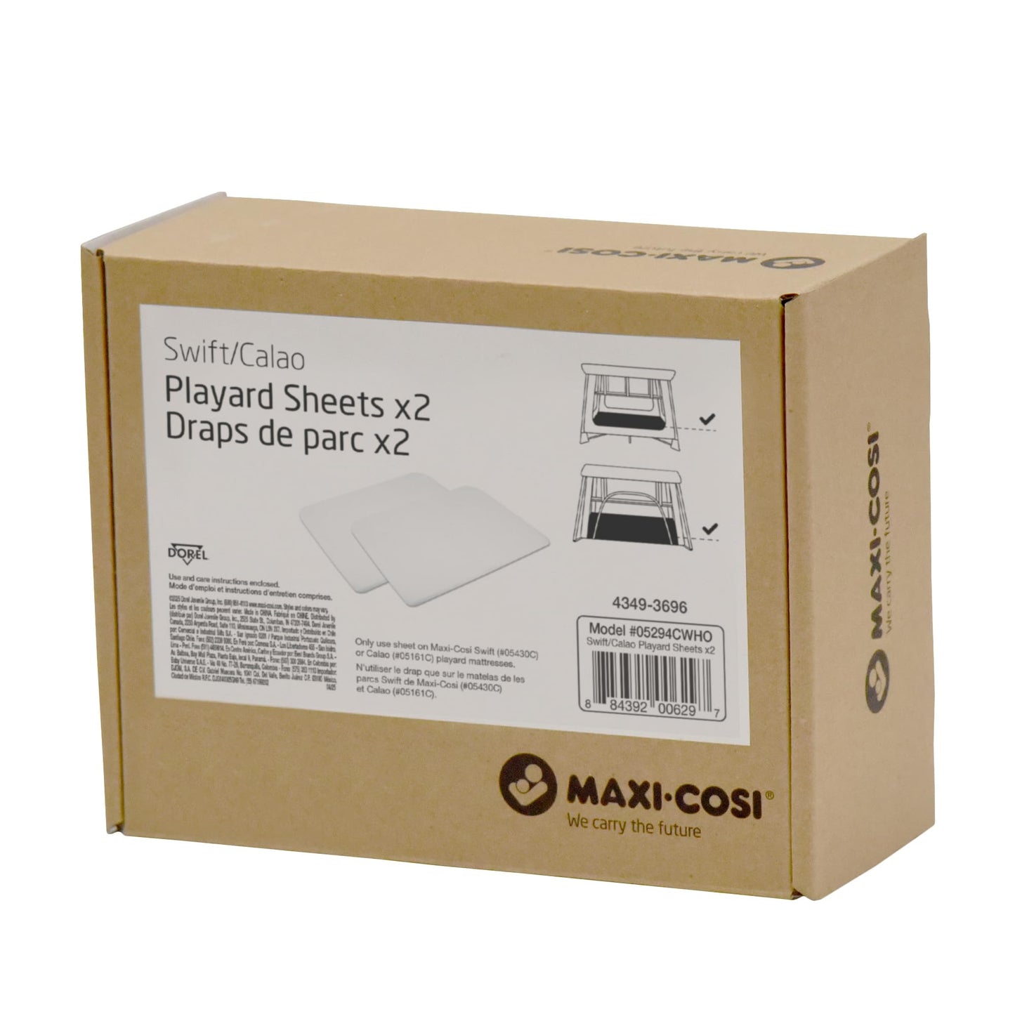 Maxi-Cosi Swift/Calao Playard Mode Fitted Sheets – 2-Pack, 100% Cotton, Soft and Breathable, Durable, Perfect Fit for Playard Mattress, Machine Washable, Baby Bedding Essentials Maxi-Cosi