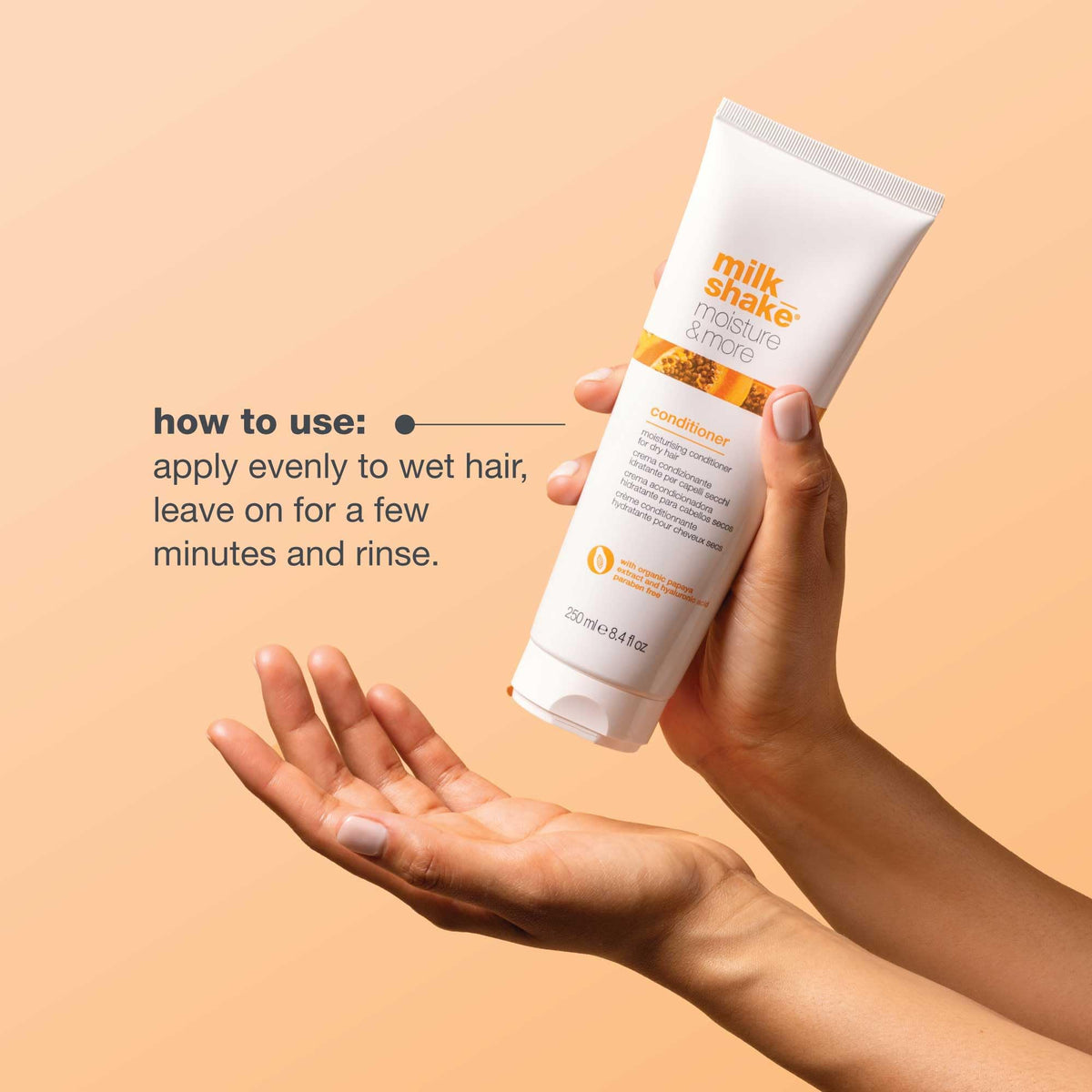 milk_shake moisture & more conditioner | creamy formula to hydrate and soften dry hair | for smoother, shinier, easy-to-manage hair | 8.1 fl oz (250ml)