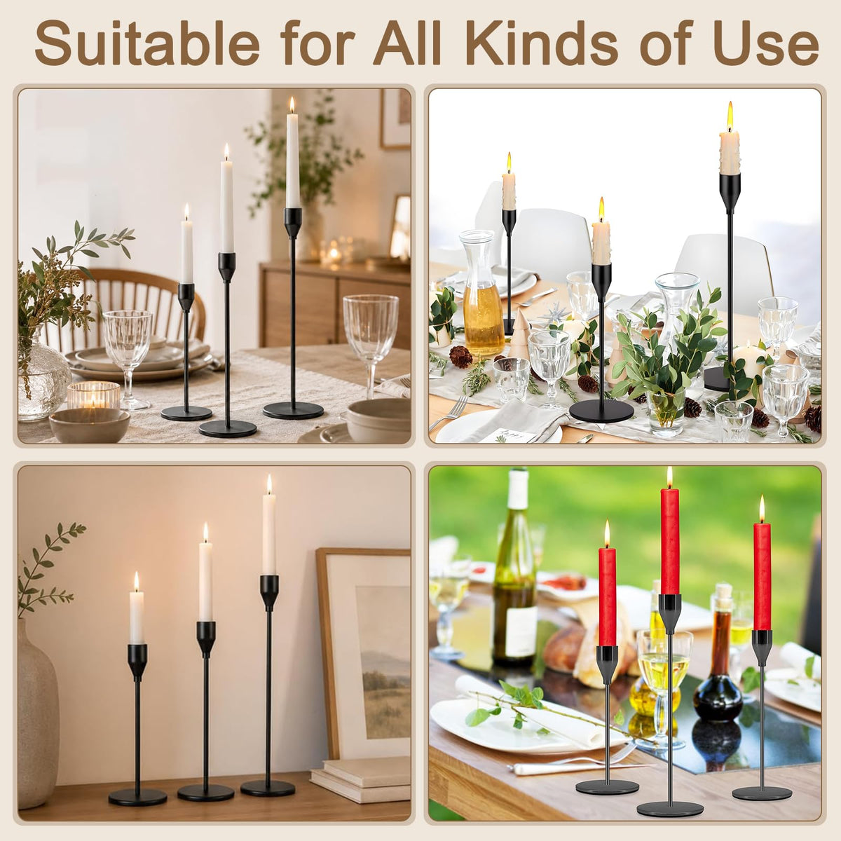 MICOKAY 6Pack Candle Holders for Taper Candles, Metal Candlestick Holders 🍁 All In One Marketplace Canada