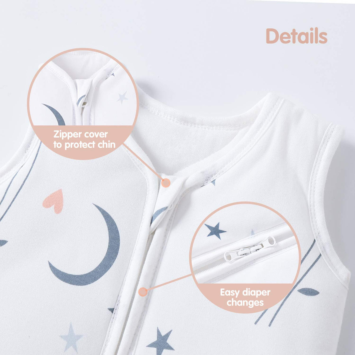 Mosebears Sleep Sack Baby Winter Wearable Blanket with 2-Way Zipper,2.5 TOG Cotton Sleep Sack Unisex (White Animal, 6-12 Months) 🍁 All In One Marketplace Canada