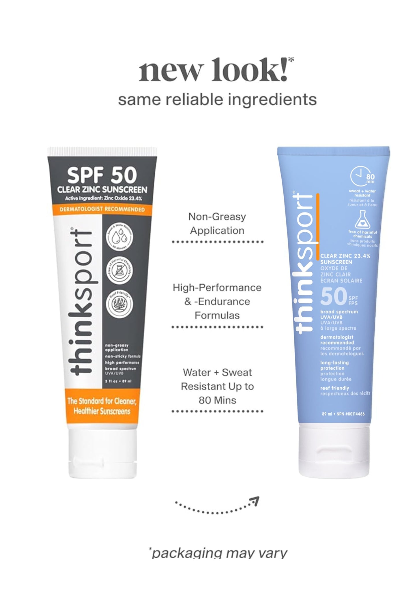 Thinksport Mineral Sunscreen, SPF 50 Clear Zinc Oxide Sunscreen, 3 Fl Oz, Water Resistant Reef Safe Sunscreen, Vegan, Clean Mineral Formula Broad Spectrum Sun Screen THINK