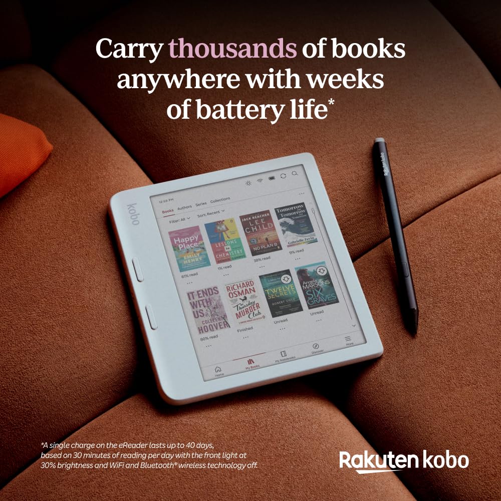 Kobo Libra Colour | eReader | 7” Glare-Free Colour E Ink Kaleido 3 Display | Dark Mode Option | Audiobooks | Waterproof | Black
