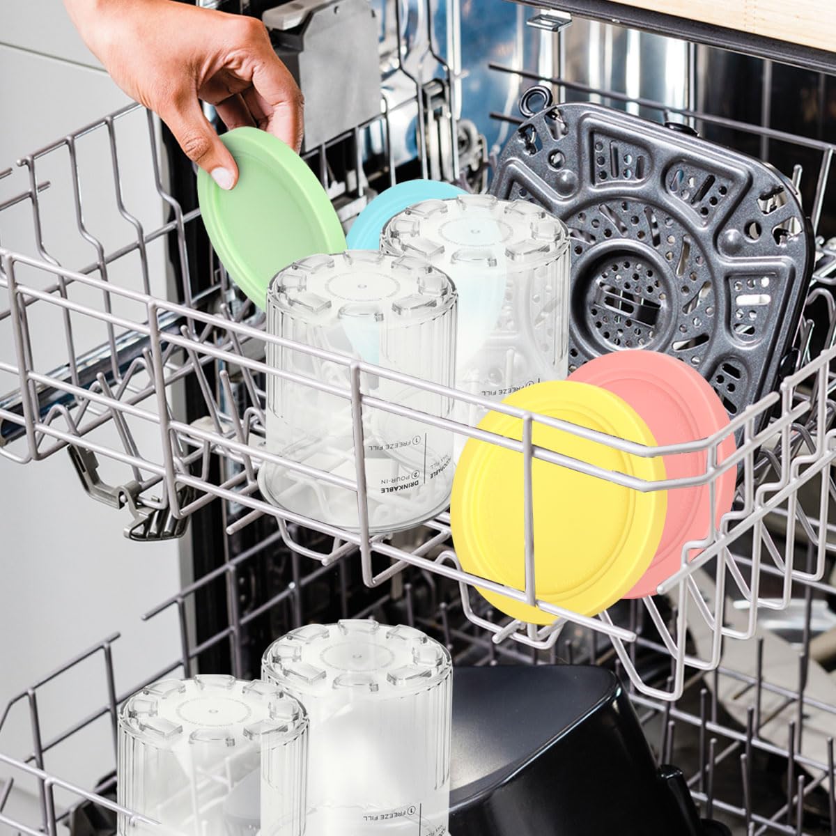 Containers Replacement for Ninja Creami Pints and Lids & Scoop - 4 Pack | Compatible with NC300/NC301/NC299AMZ Series | BPA-Free, Dishwasher-Safe, Leak-Proof Pints for Homemade Ice Cream - Available at All In One Marketplace Canada