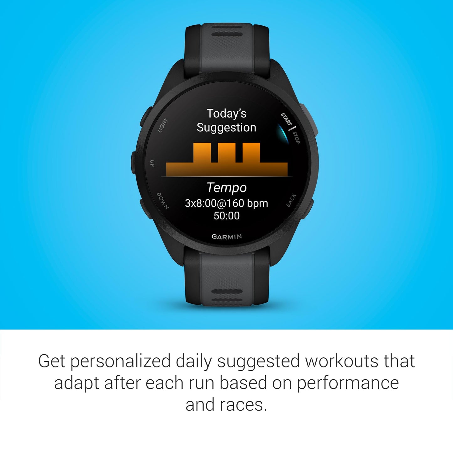 Garmin Forerunner® 165, Running Smartwatch, Colorful AMOLED Display, Training Metrics and Recovery Insights, Black