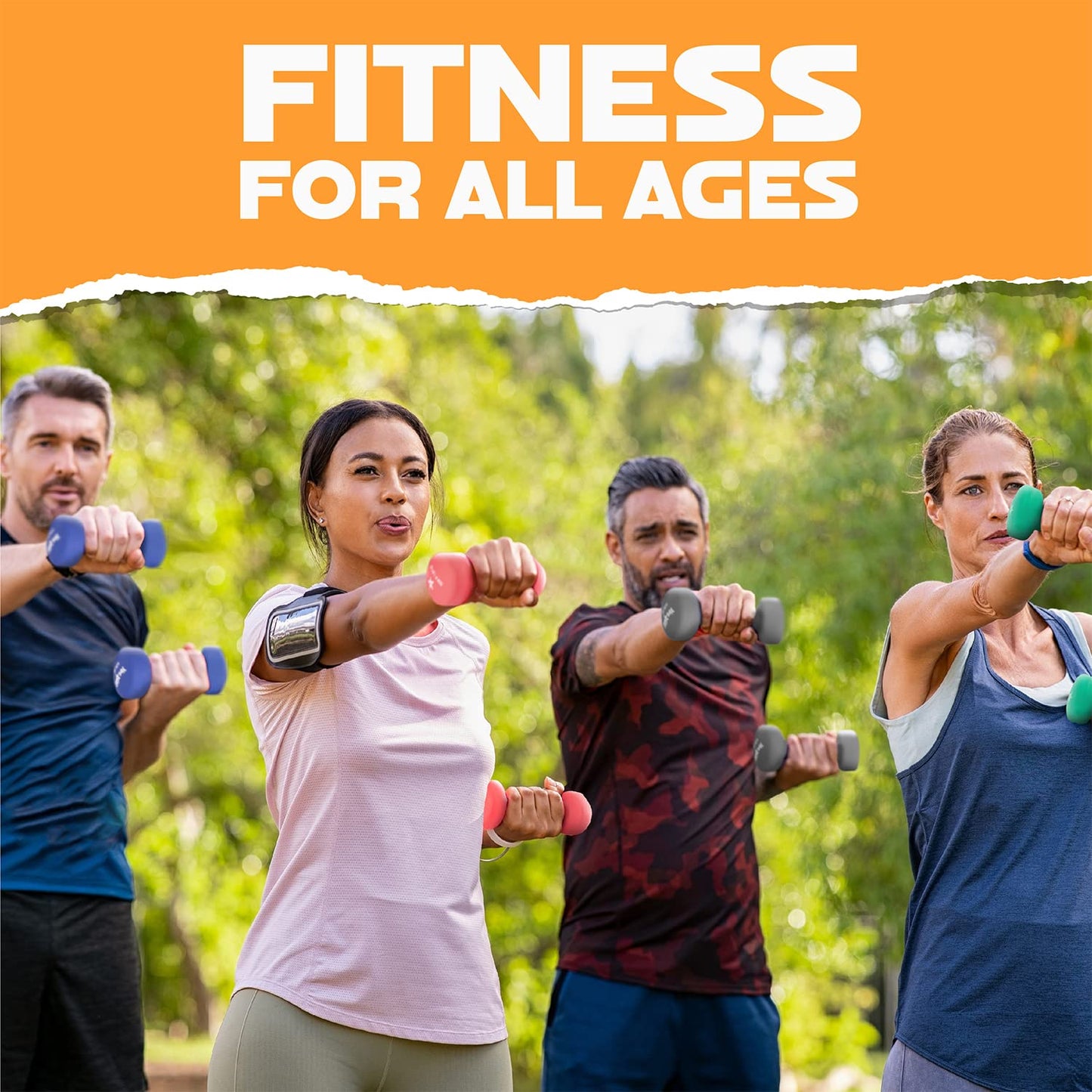 Yes4All Dumbbell Neoprene, poids et haltere, Weight Set, Hand Weights for Women, Dumbbells Pair, Free Weights (D. Orange - 15lbs)