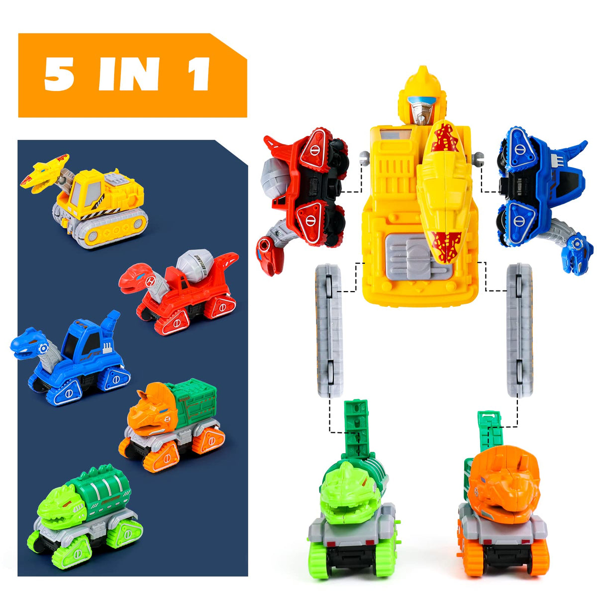 Fajiabao Robot Toy for Boys 3-5, 5-in-1 Dinosaur STEM Building Set 🍁 All In One Marketplace Canada