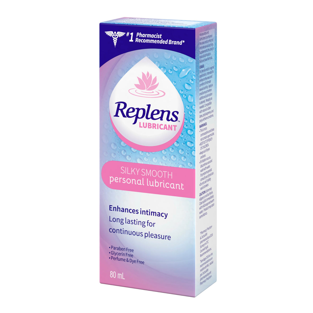 Replens Silky Smooth Personal Lubricant, Paraben Free, 80 mL