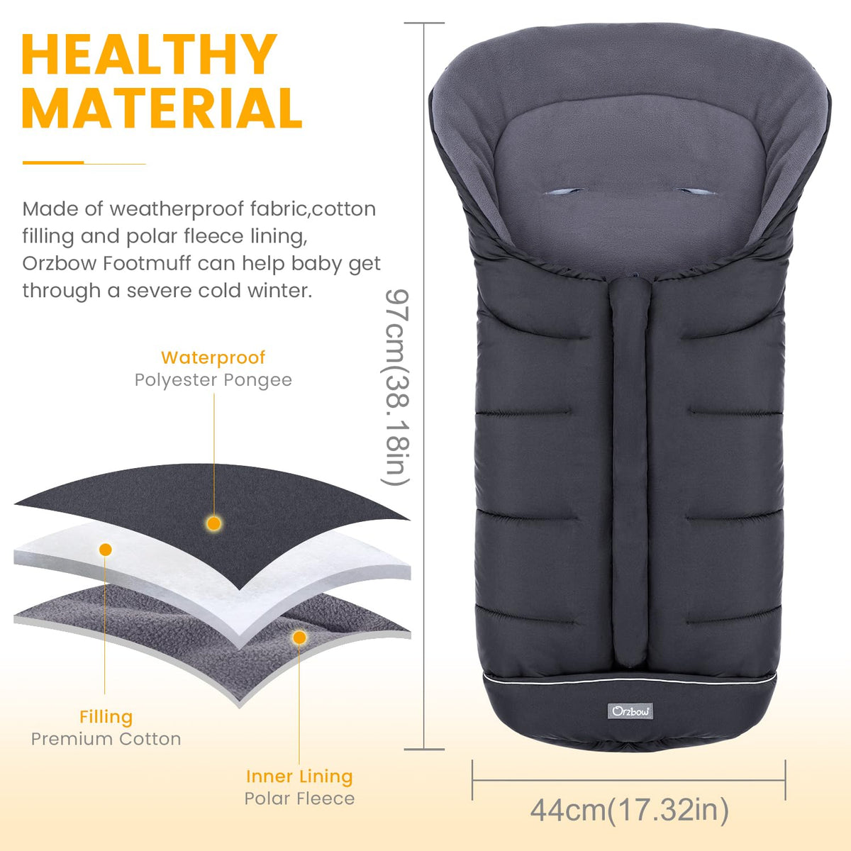 Orzbow Stroller Footmuff Universal, Weather-Proof Baby Bunting Bag 🍁 All In One Marketplace Canada