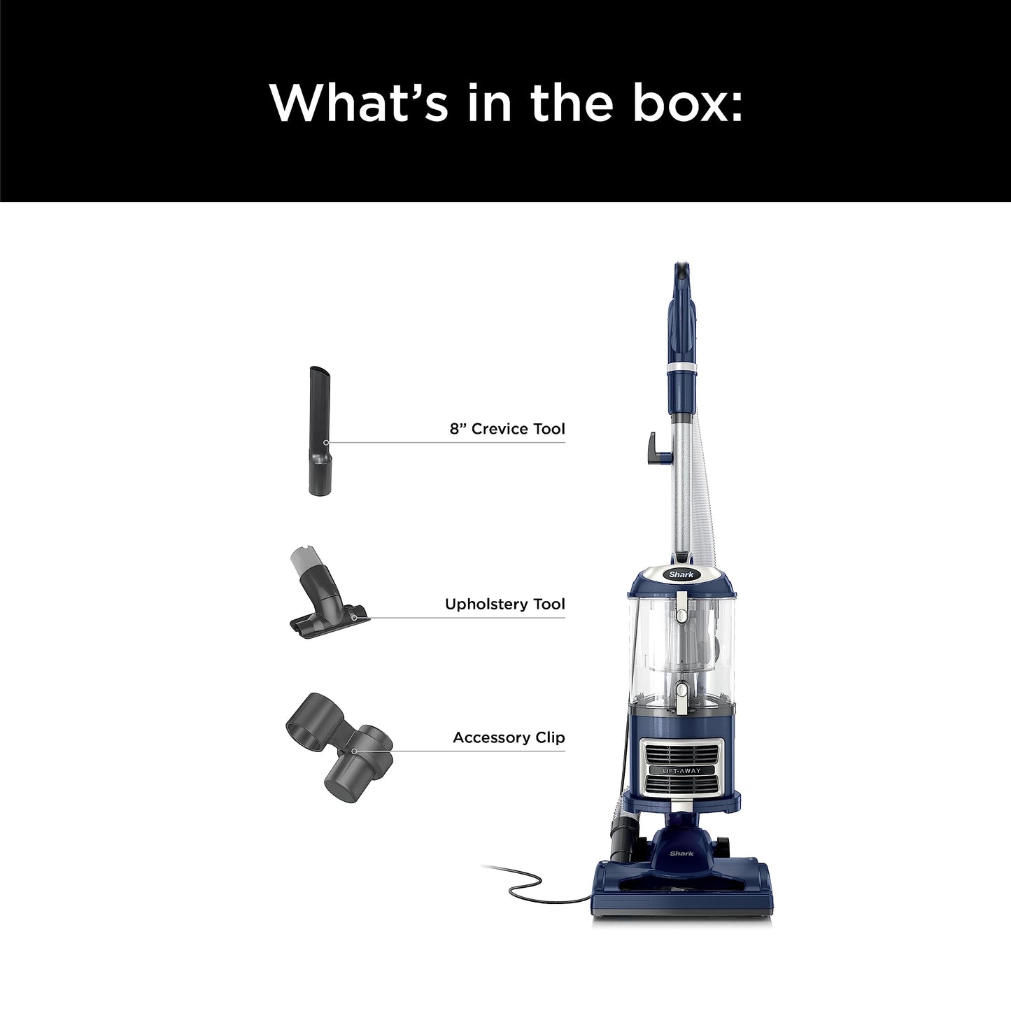 Shark NV380C Navigator Lift-Away Upright Vacuum, Large Dust Cup, Navy Shark