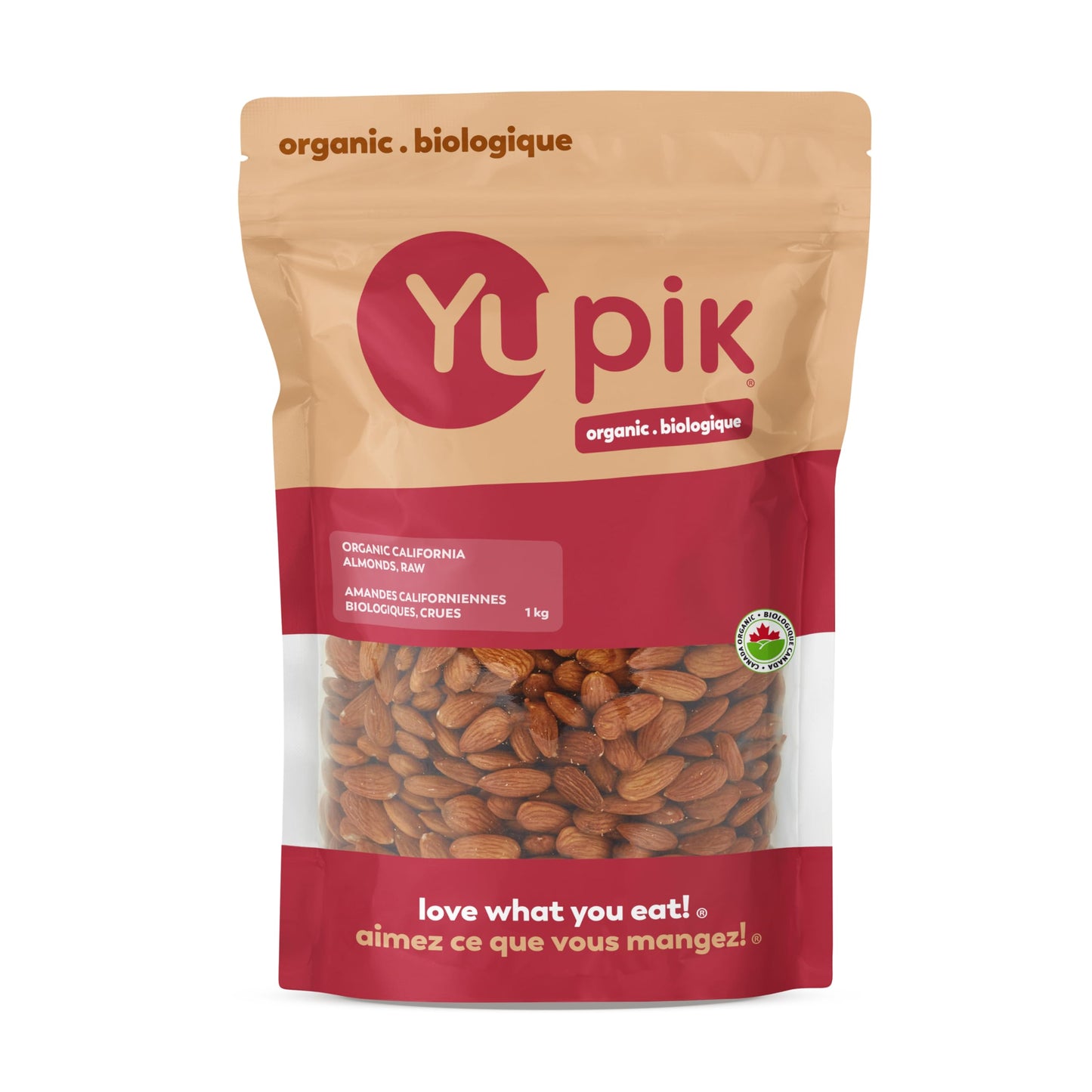 Yupik Organic Almonds, 1Kg, Non-Gmo, Vegan, Gluten-Free, Good Source Of Protein, Fiber, Iron & Calcium, Low In Carb Yupik
