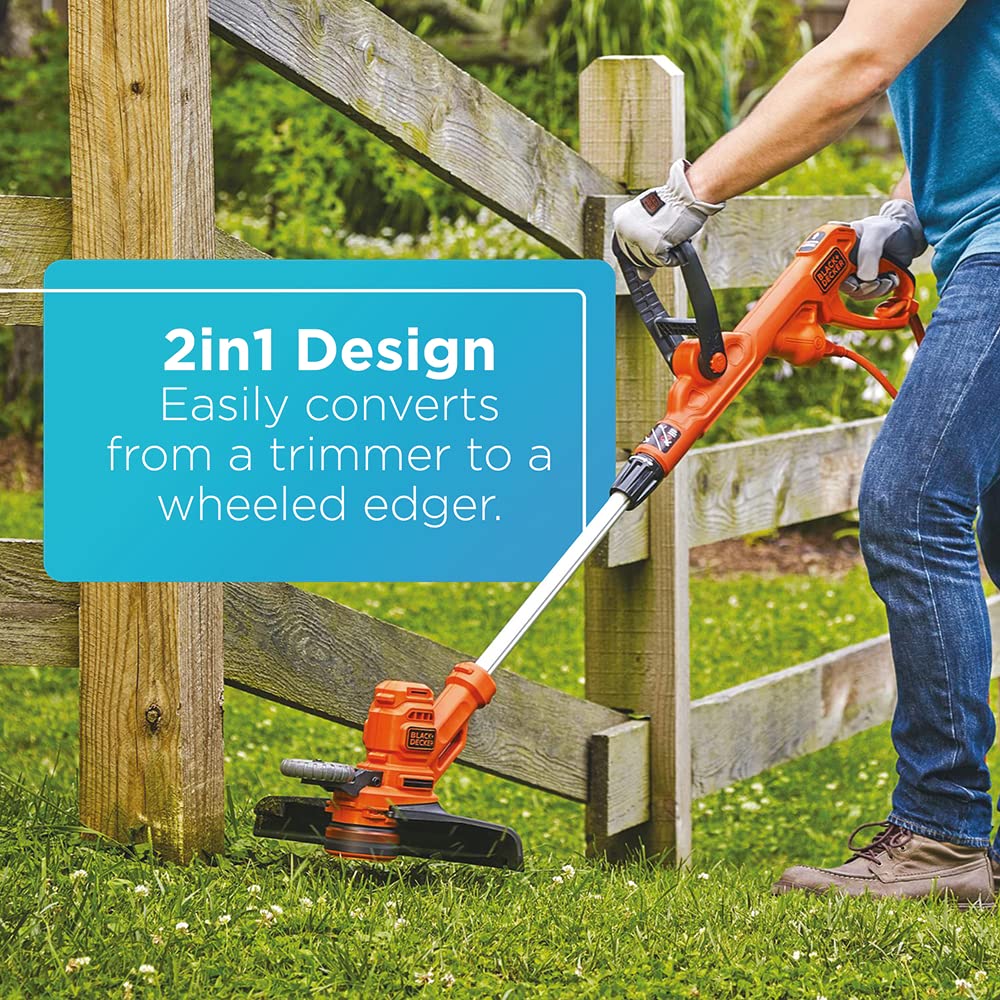 BLACK+DECKER String Trimmer & Edger with Auto Feed, Lightweight Corded Electric, 6.5-Amp, 14-Inch (BESTA510-CA) BLACK+DECKER