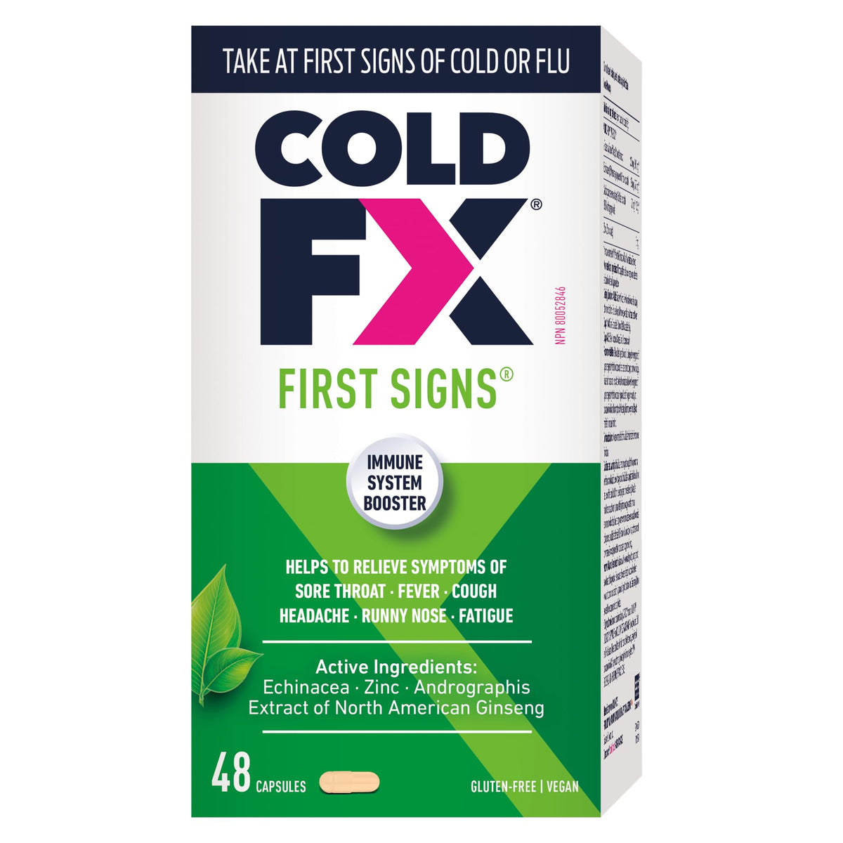 Cold-FX First Signs, Helps to Relieve Symptoms of Cold and Flu Symptoms, 48