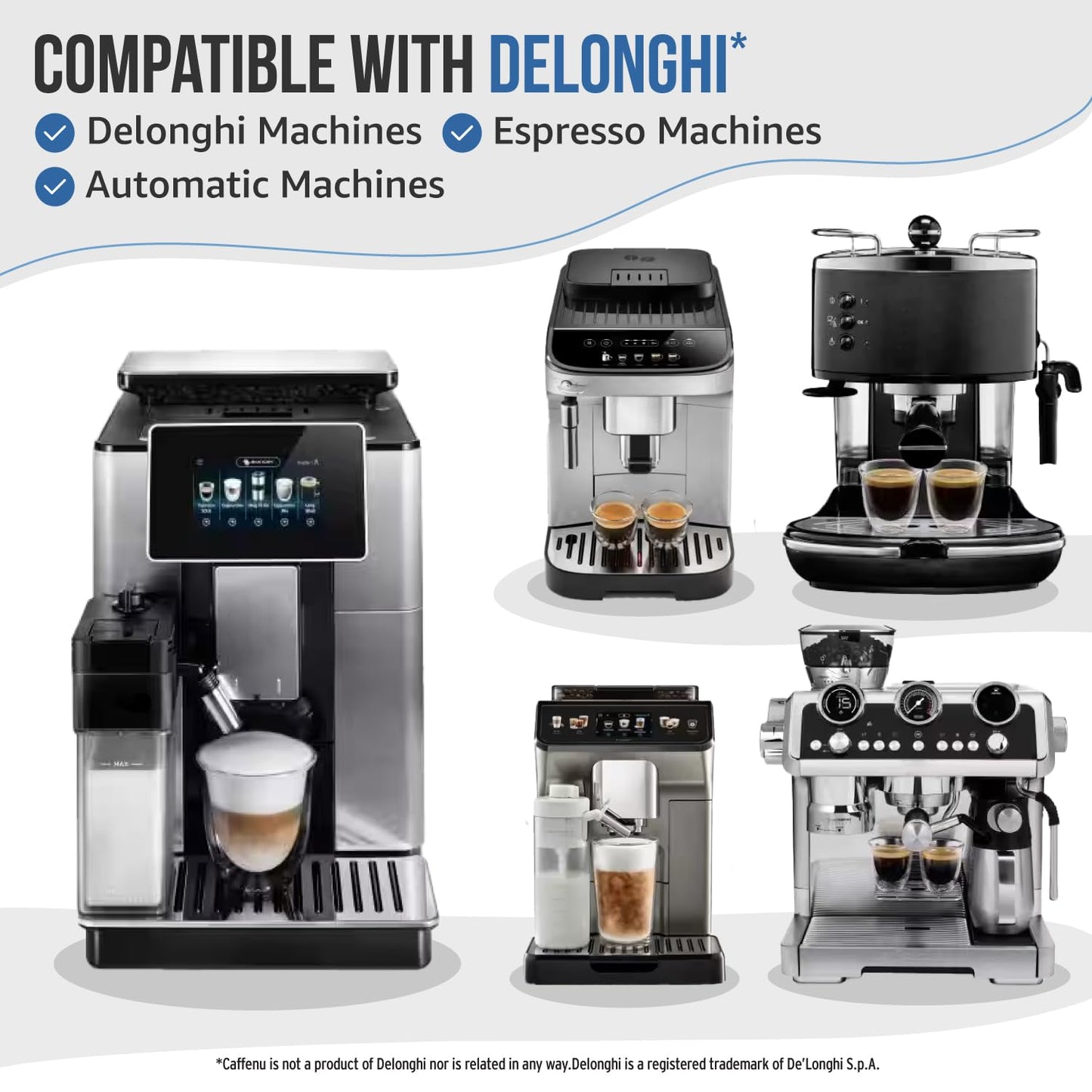 Delonghi Compatible Descaling Solution. 2 Bottles of Descaler Solution. Descaling Kit Removes Limescale For Hotter Coffee. 4 Uses Descaler For Delonghi Coffee Machines. - Available at All In One Marketplace Canada
