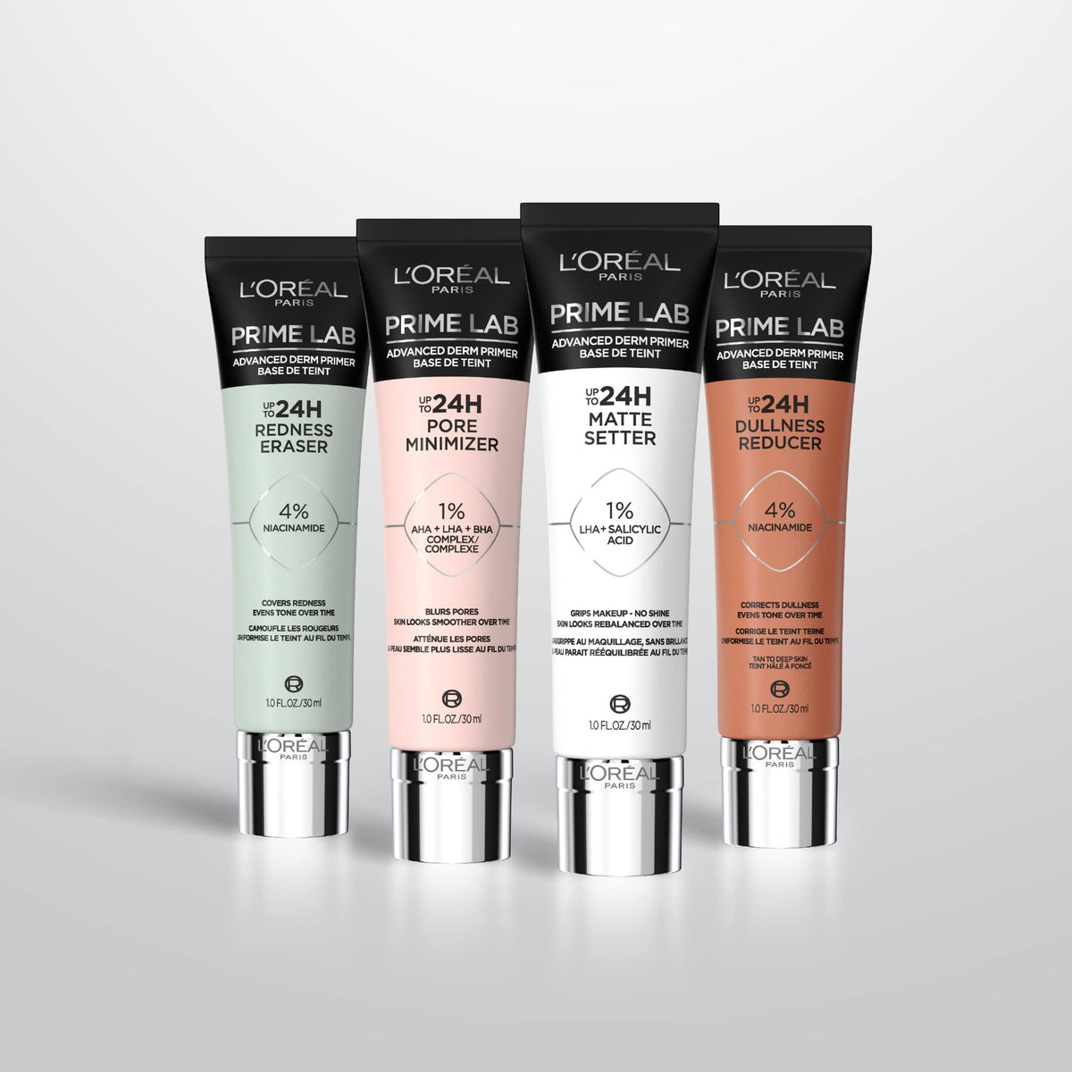 L’Oréal Paris Prime Lab 24H Pore Minimizer Foundation Primer - Pore Filler Primer with 1% AHA, LHA and BHA Complex - Blurs Pores and Resurfaces Skin, 30 mL