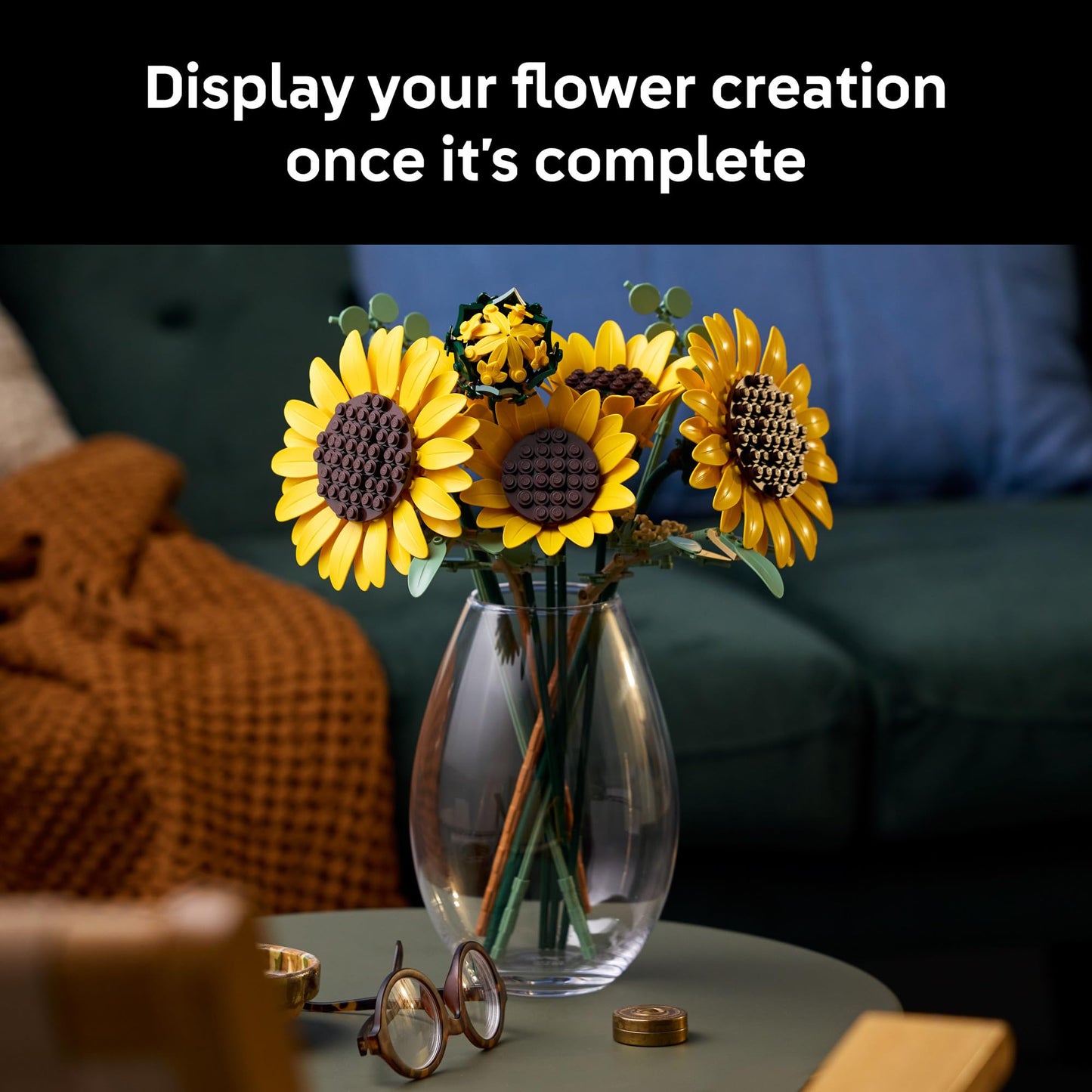 LEGO Botanicals Sunflower Bouquet Building Set for Adults, Ages 18+ - Artificial Flowers for Home Office, Bedroom, or Desk Decor - Gifts for Women & Men - 11502 LEGO